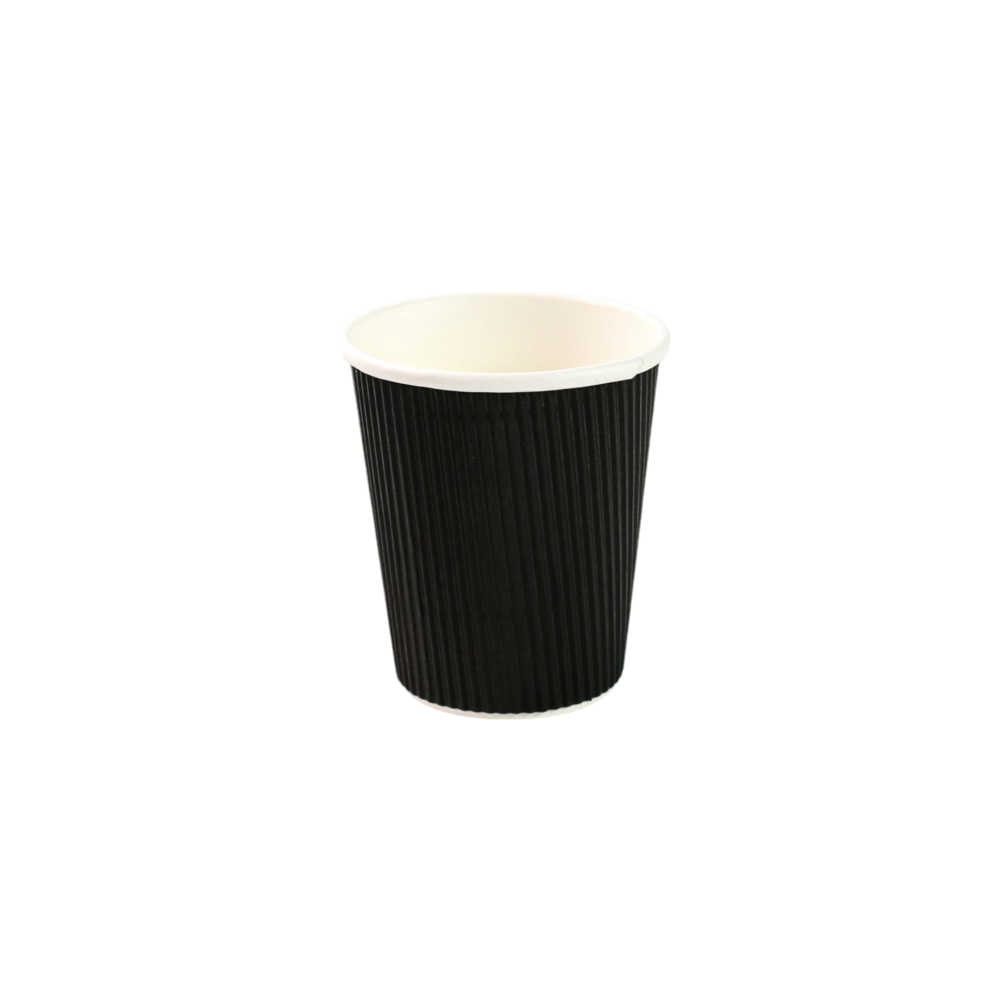 250ml Ripple Paper Coffee Cups Disposable Matte Black 5pack