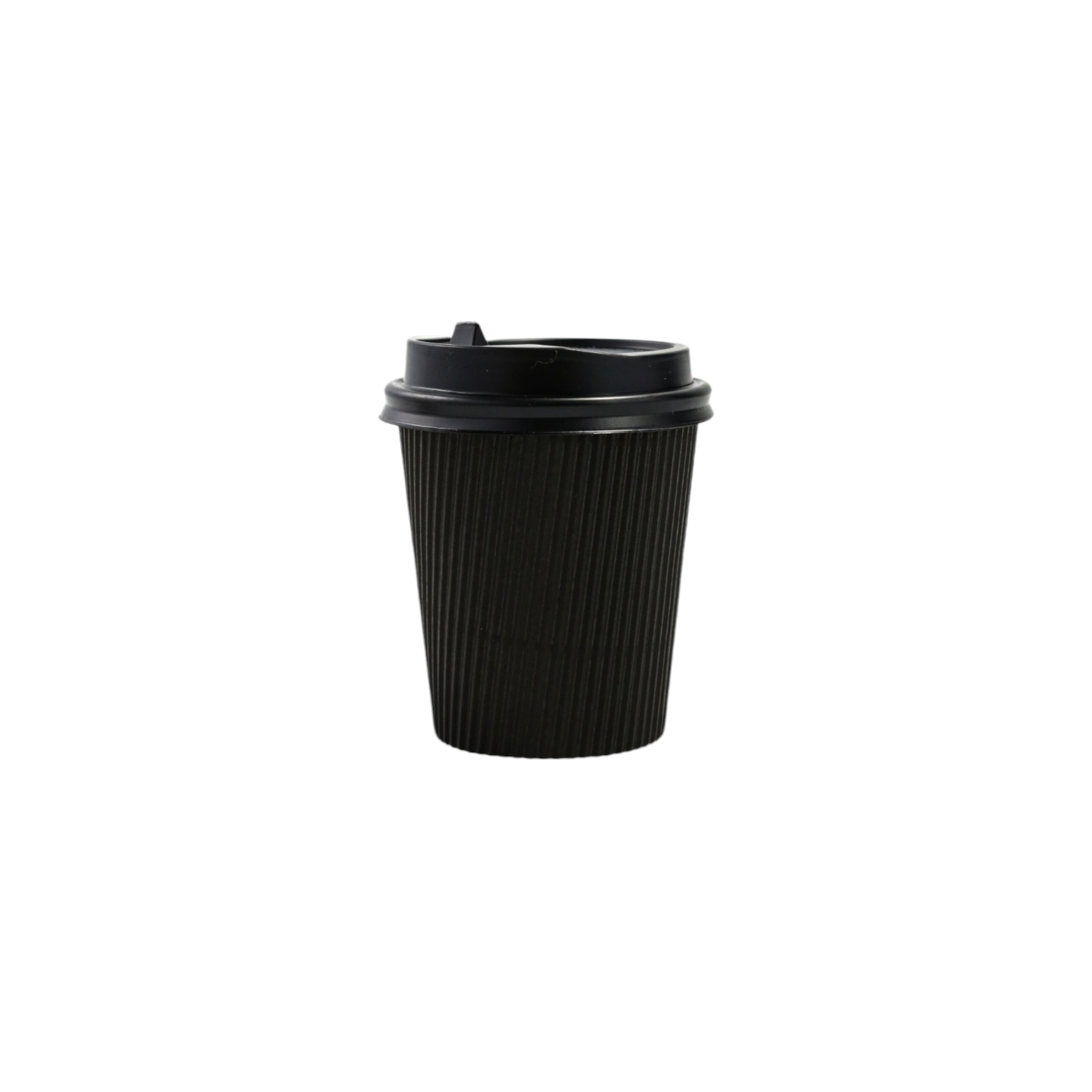 250ml Ripple Paper Coffee Cups Disposable Matte Black 5pack