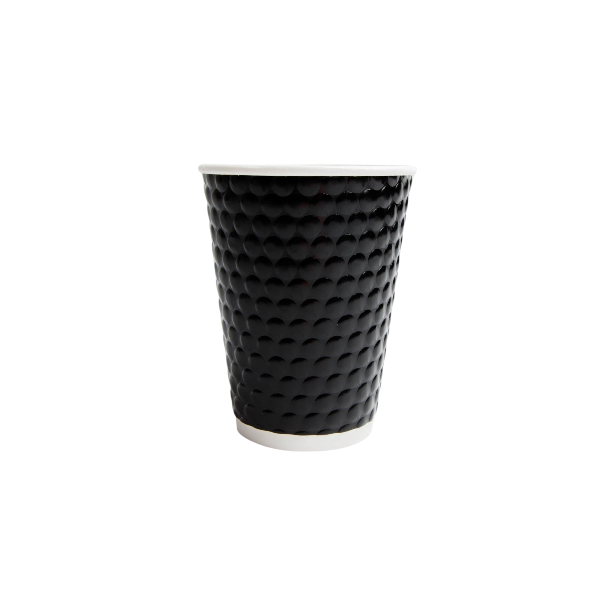 360ml Paper Coffee Cups Disposable- Embossed Dots 25pack