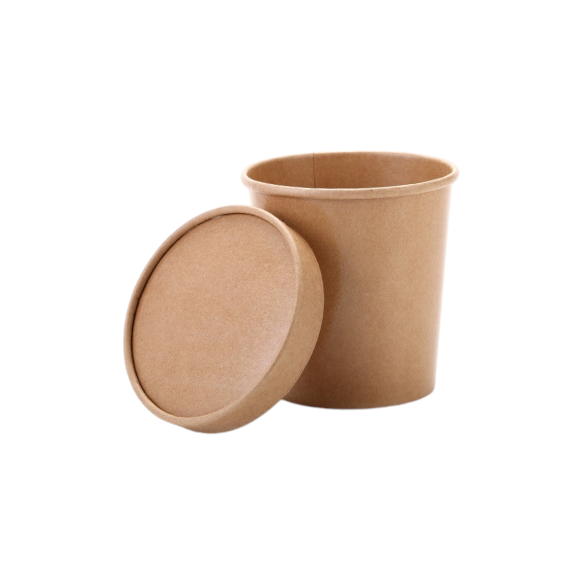 Kraft Paper Ice Cream Cup 500ml Vintage Kraft Tubs with Lid 10pack