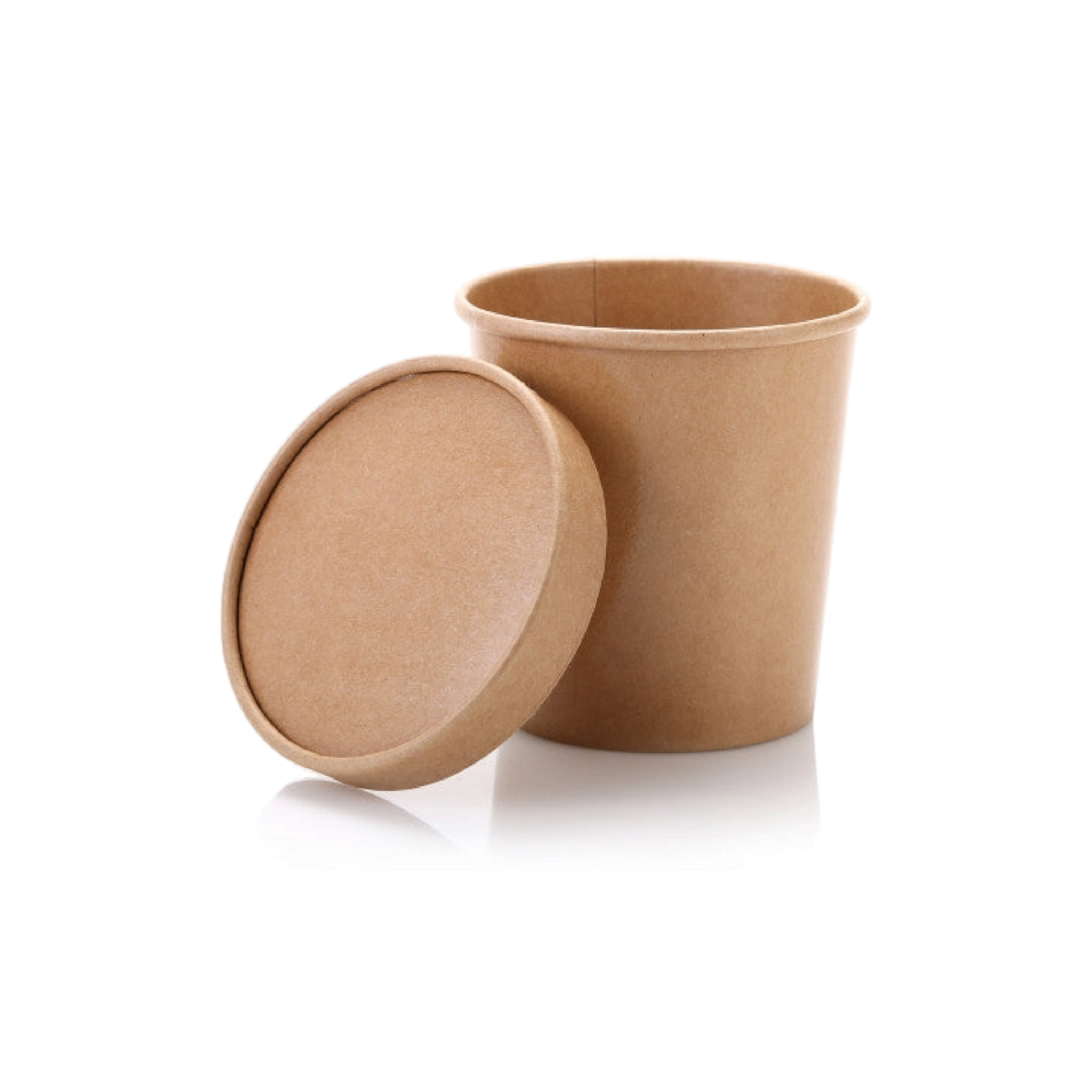 Kraft Paper Ice Cream Cup 500ml Vintage Kraft Tubs with Lid 10pack