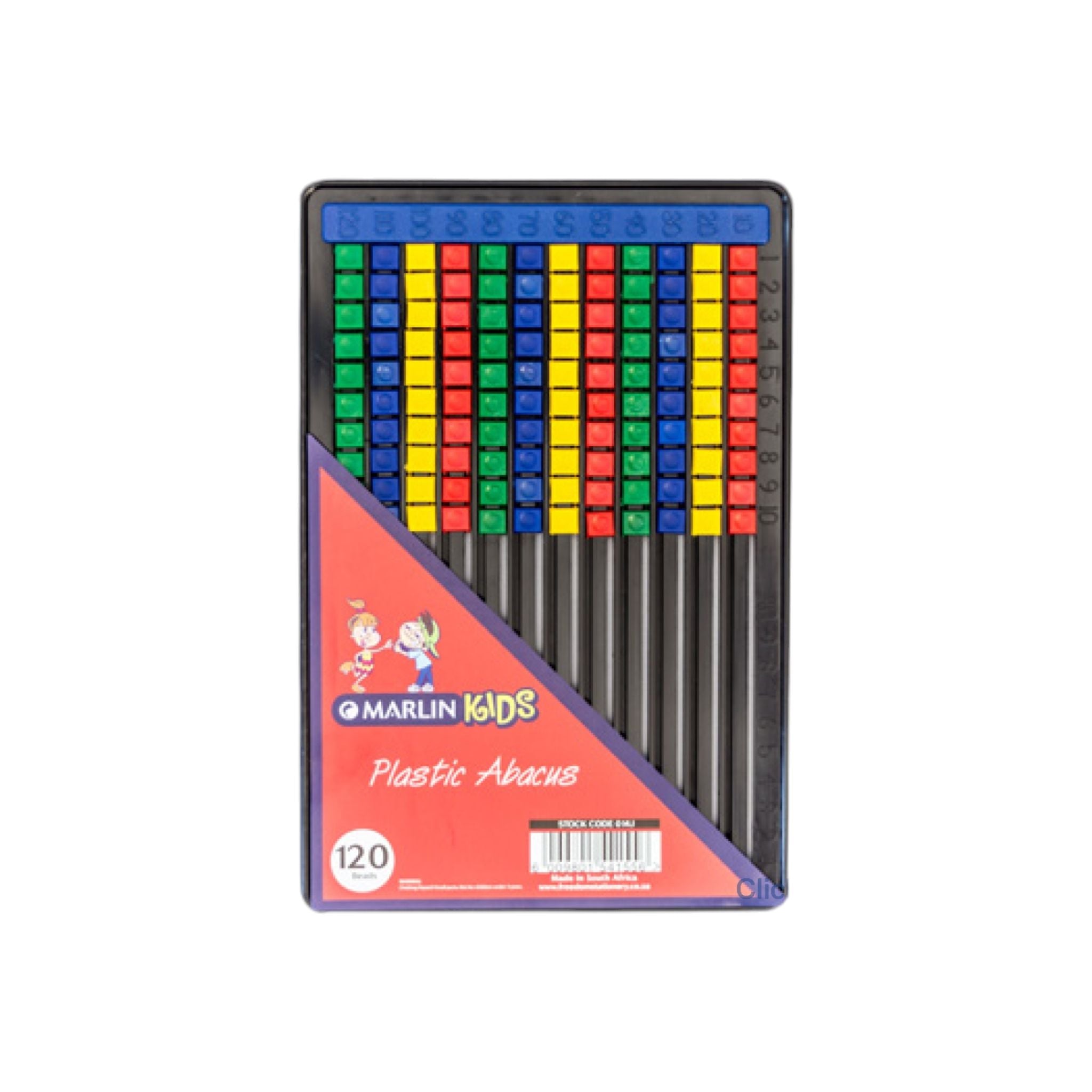 Marlin Plastic Abacus Frame 120 Beads Flat board Assorted colour
