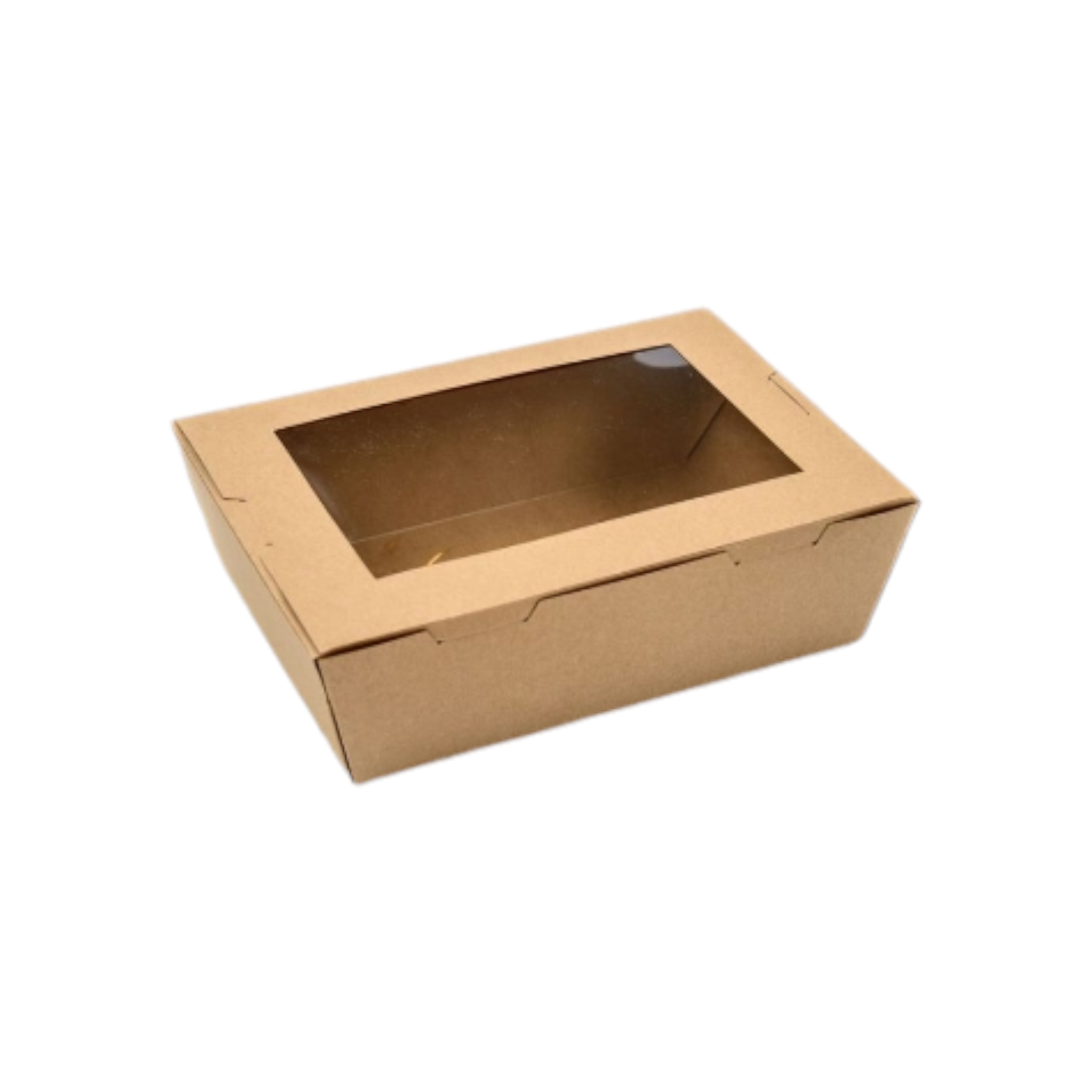 Kraft Paper Meal Lunch Box with Top Window 17.5x12.5cm-22x14cm