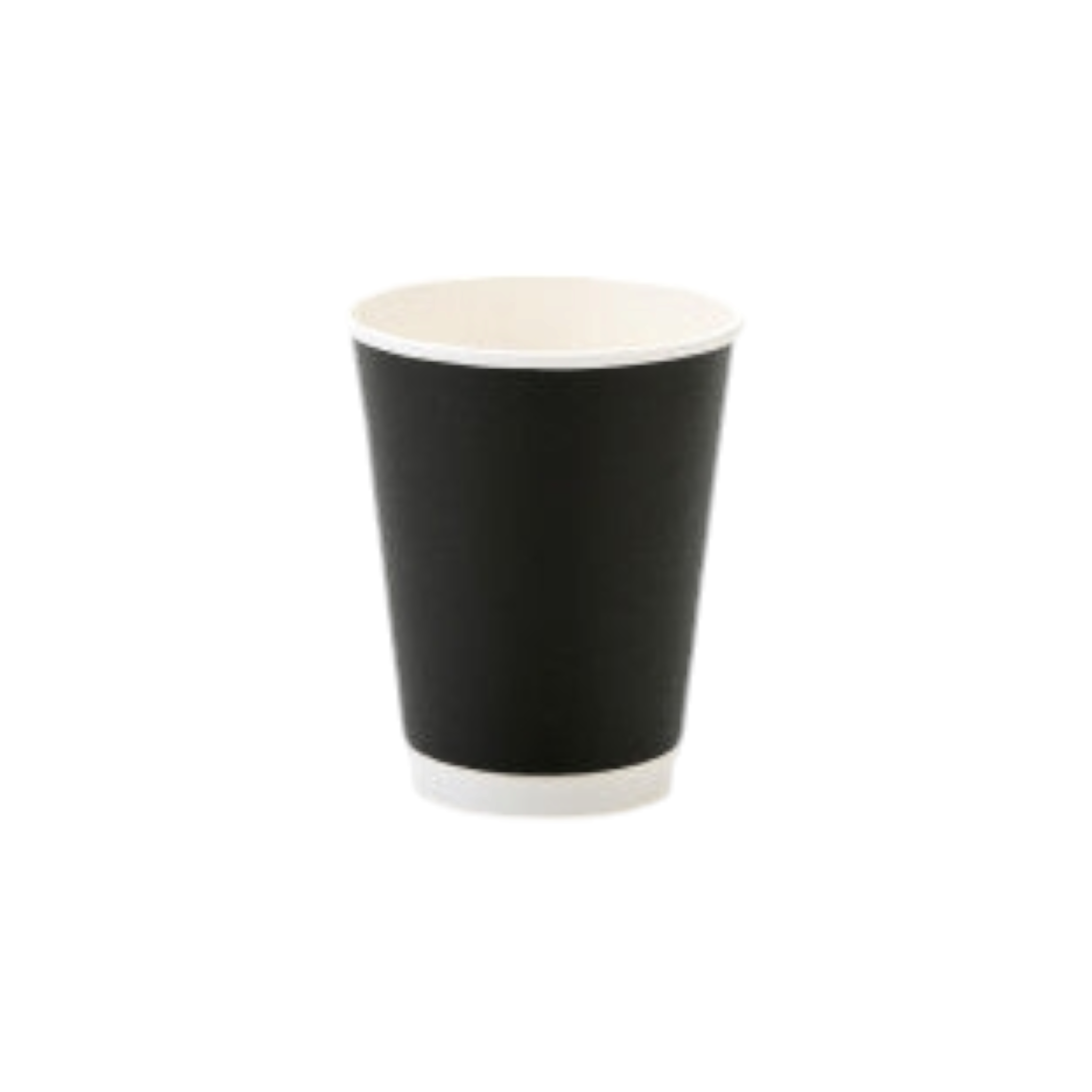 350ml Vending Paper Coffee Cups Disposable Double Wall Black White Sip Lid 10pack