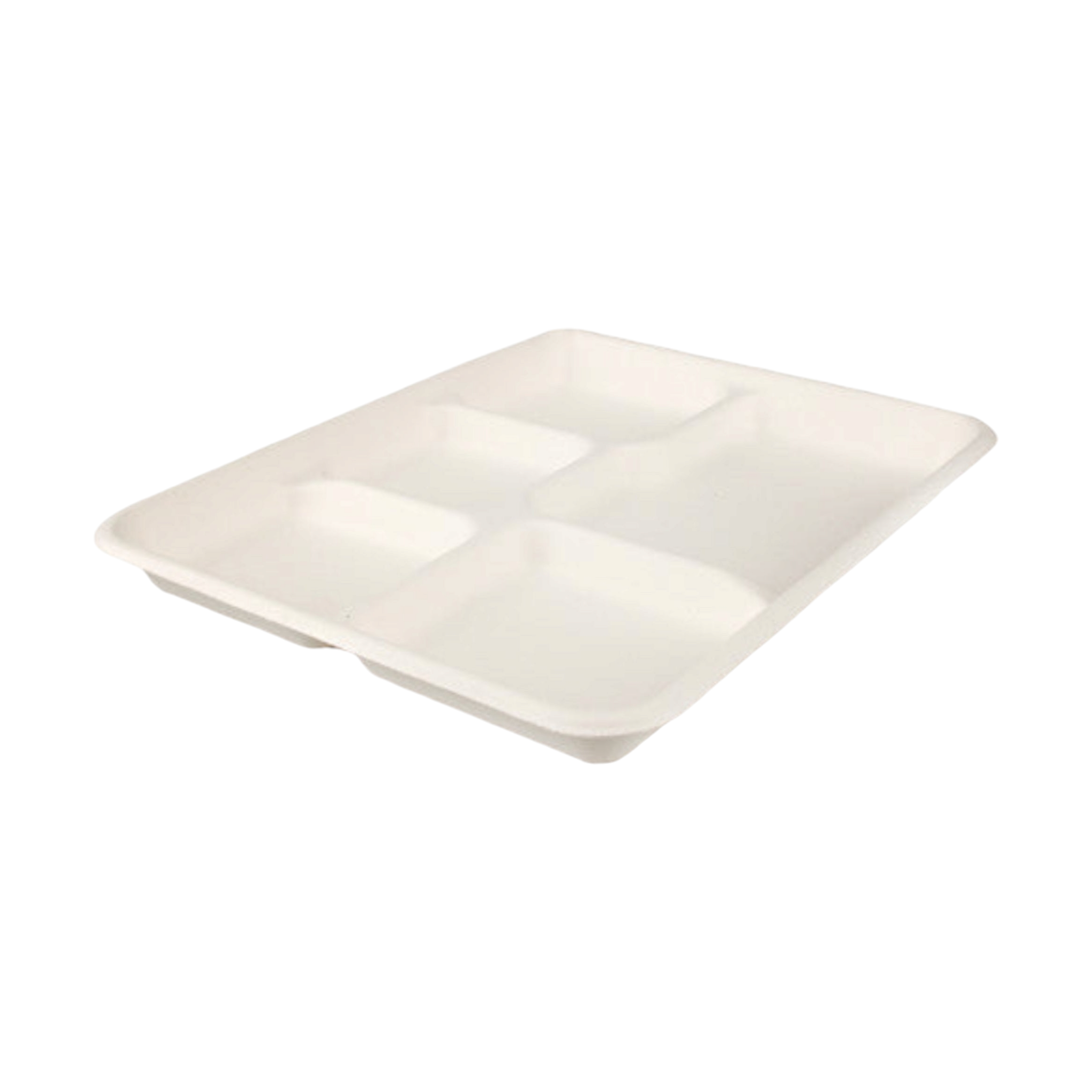Biodegradable Bagasse Catering Serving Platter 5-Compartment Airliner Tray 10pack