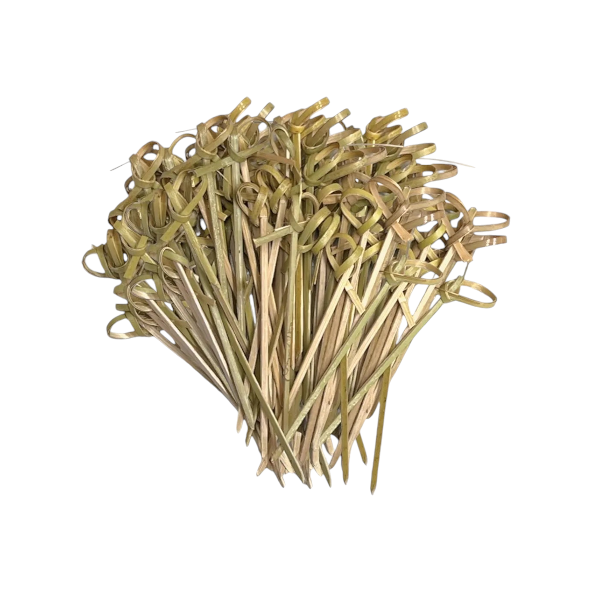 Knotted Bamboo Skewers 90mm Green 100pack