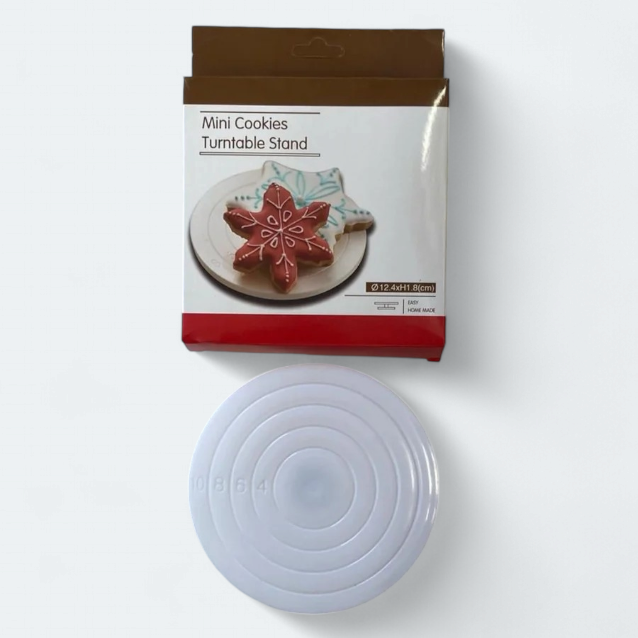 Mini Cookies Decorating Turntable with Stand 12.4x1.8cm Plastic Non-Slip