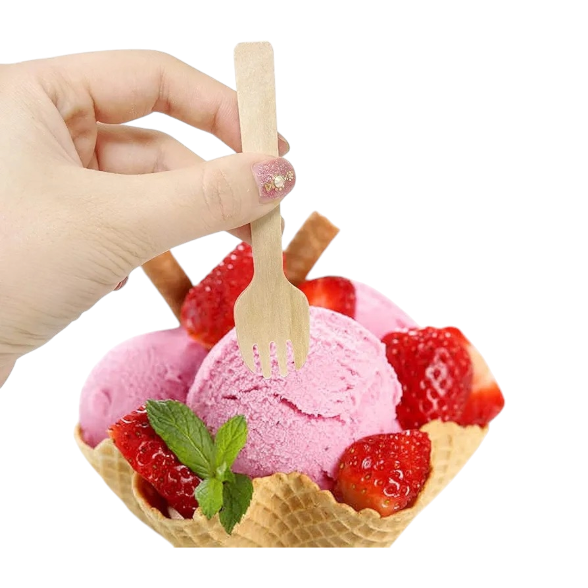 Disposable Wooden Forks 10.5cm 100pack