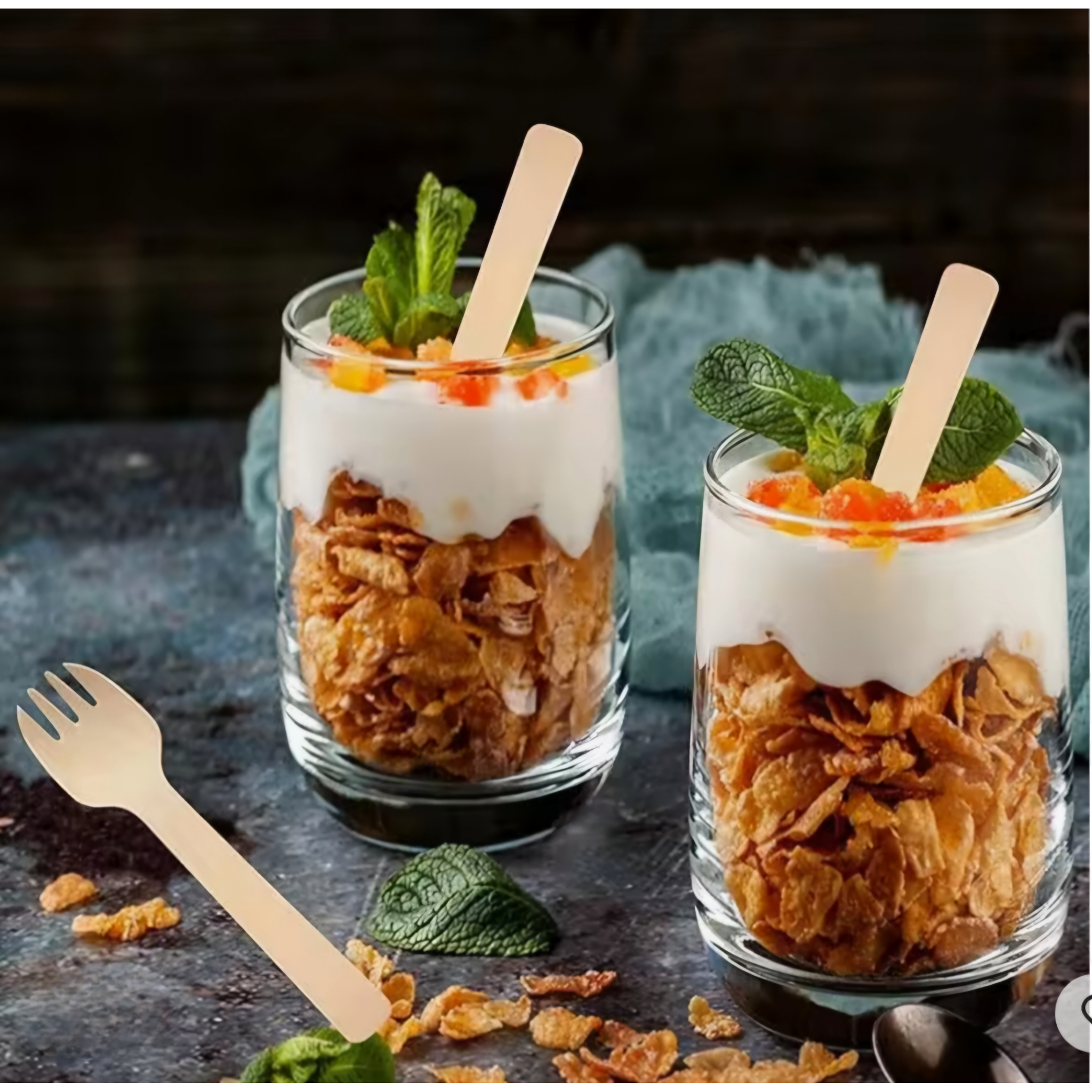 Disposable Wooden Forks 10.5cm 100pack