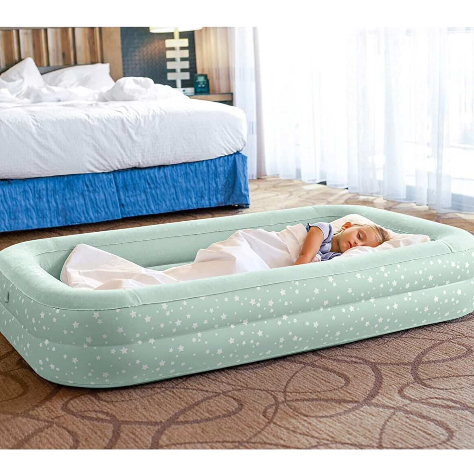 Intex Kidz Travel Air Bed with Pump Light Aqua