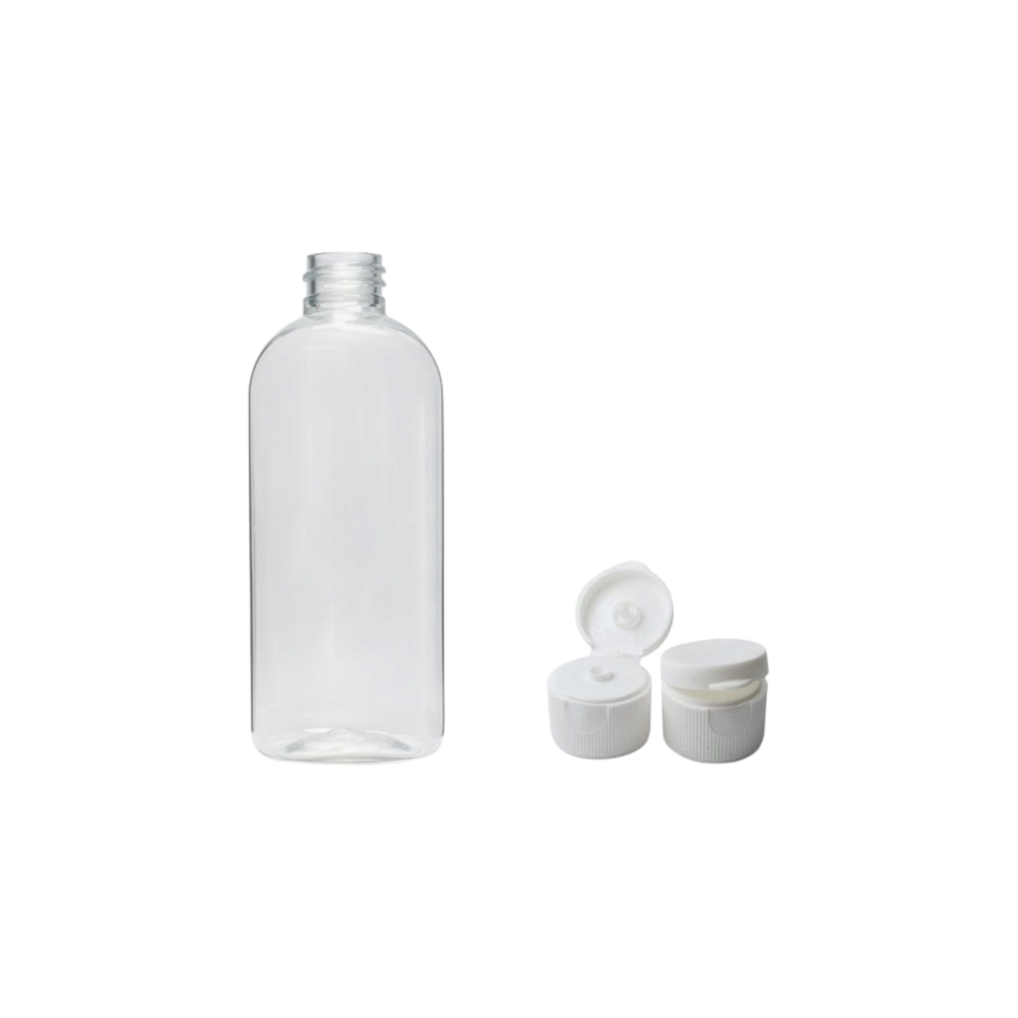 50ml PET Plastic Bottle Clear with Flip Lid Nu Ware