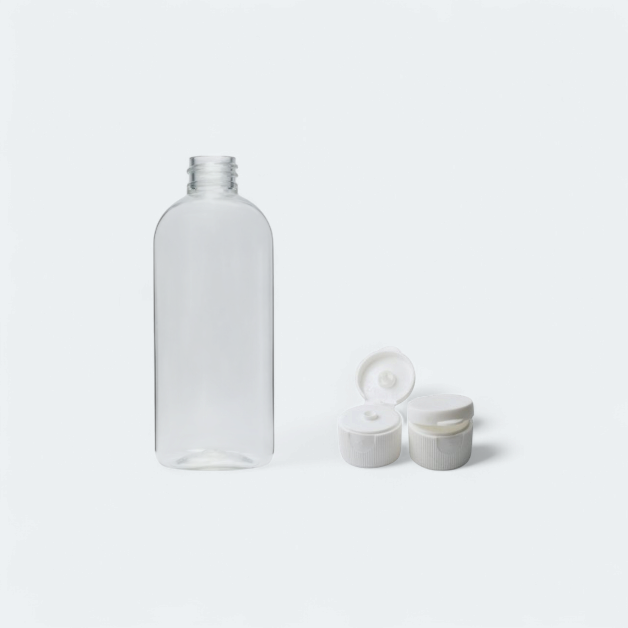 50ml PET Plastic Bottle Clear with Flip Lid Nu Ware