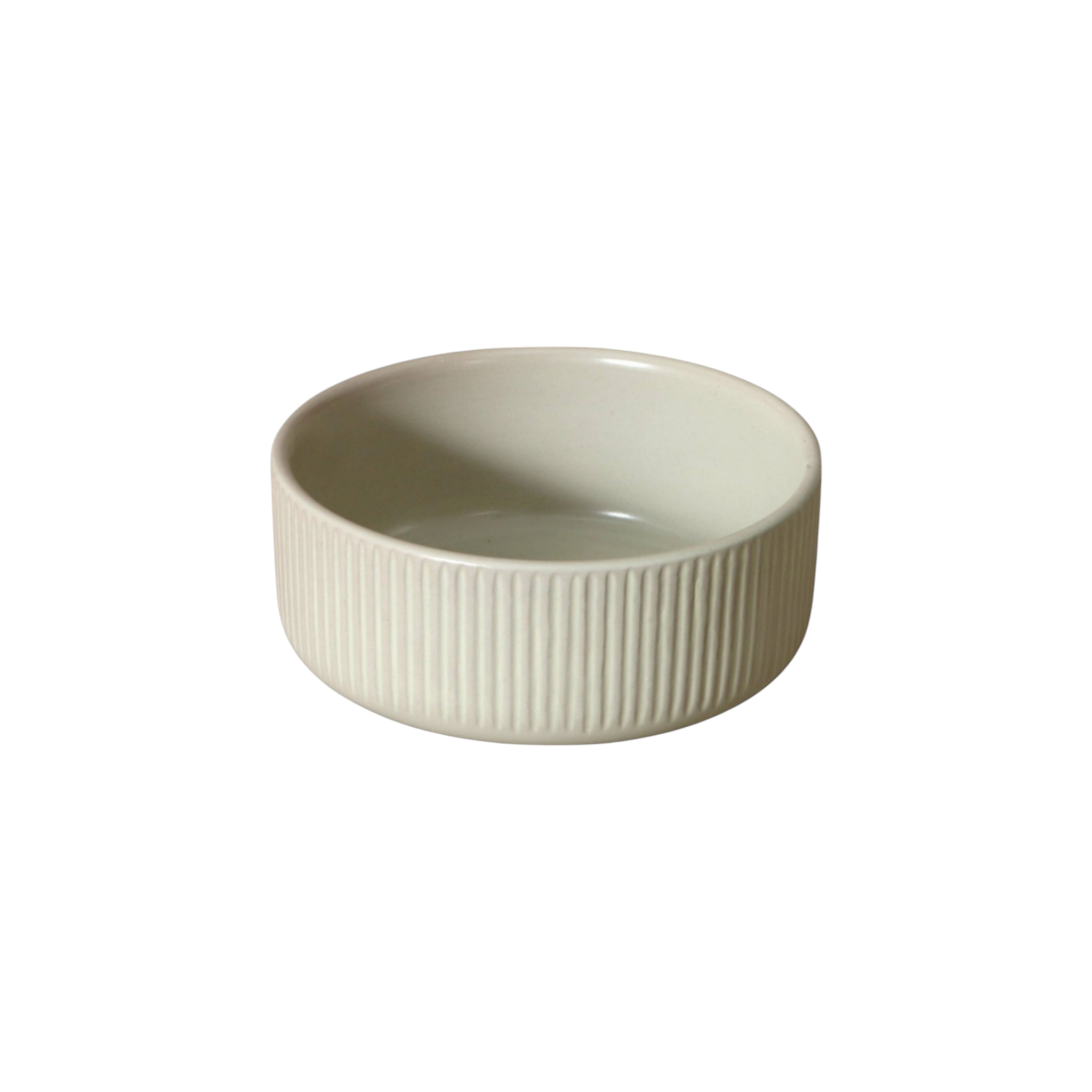 Stoneware Ribbed Bowl Cream 16.5cm