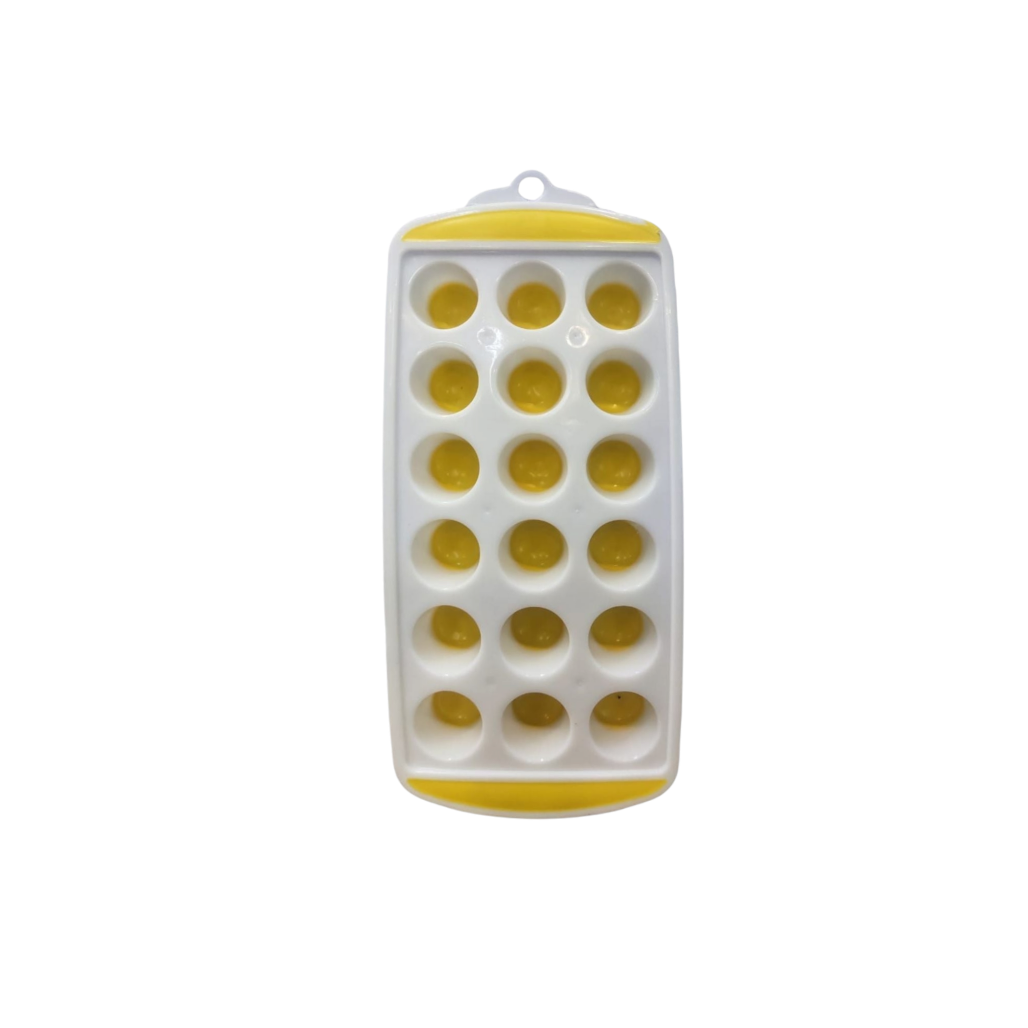 Ice Cube Tray Yellow & White 18-Grid