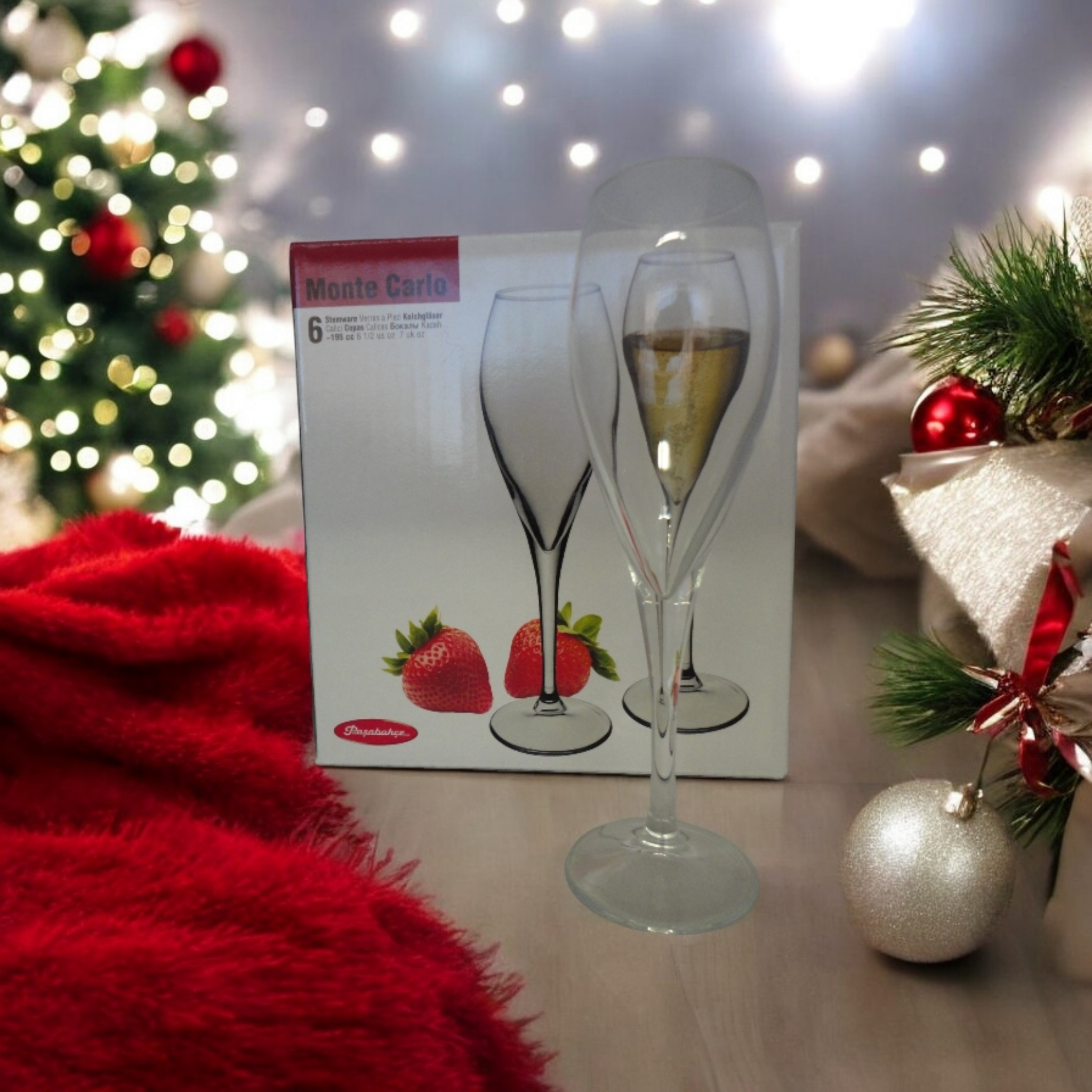 Monte Carlo Glass Tumbler Champagne 6pc 23104-1