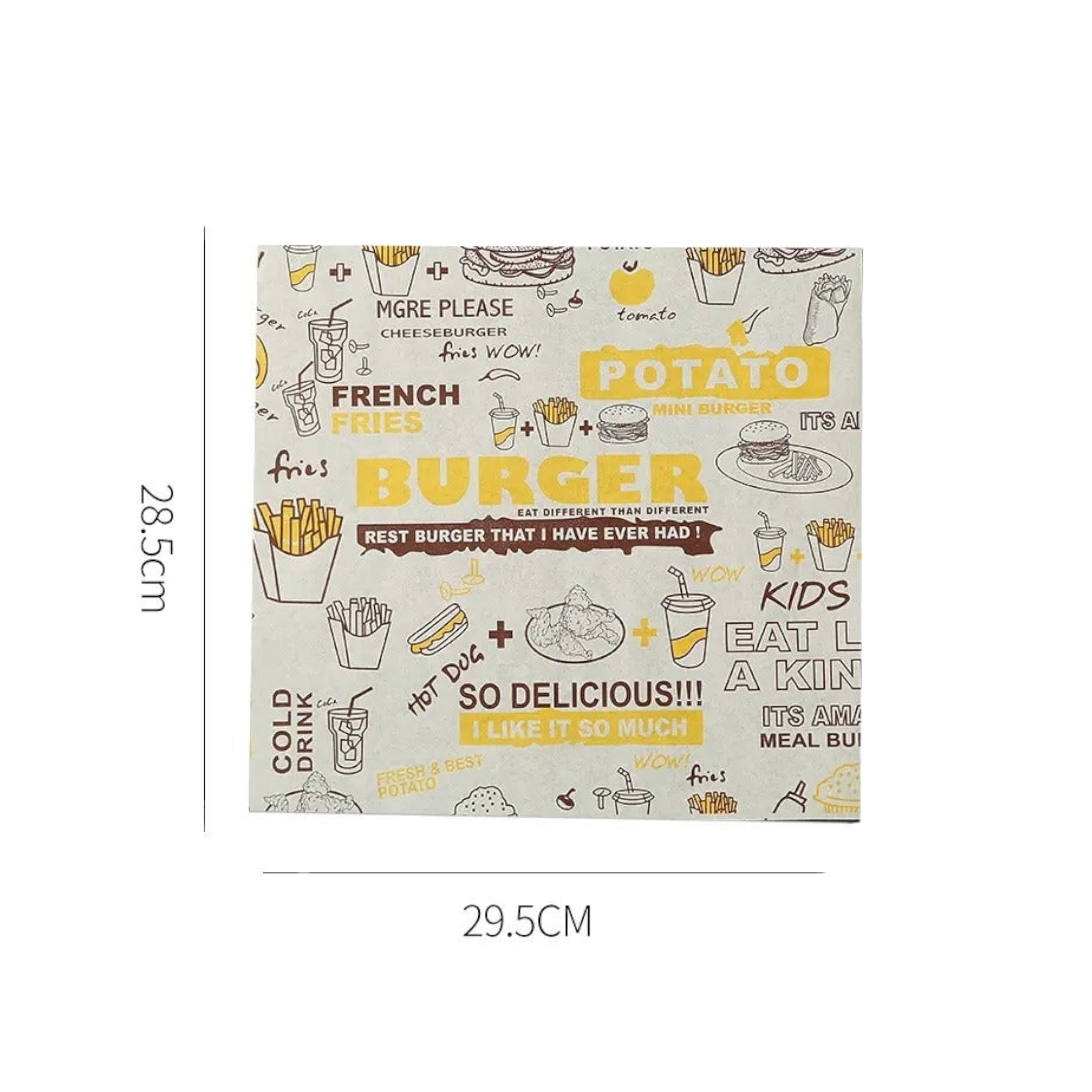 Printed Grease Proof Universal Wax Parchment Paper 100pack