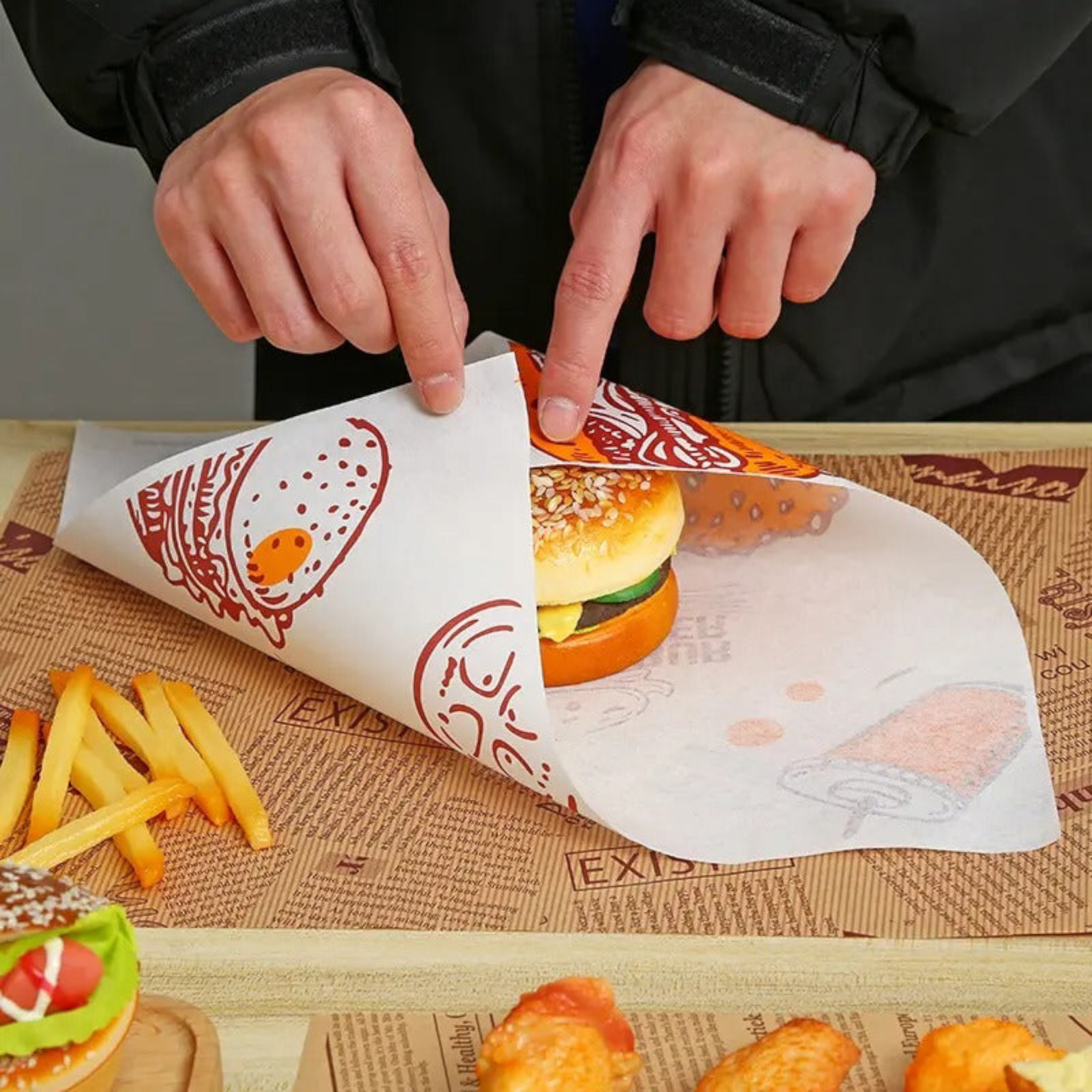 Printed Grease Proof Universal Wax Parchment Paper 100pack