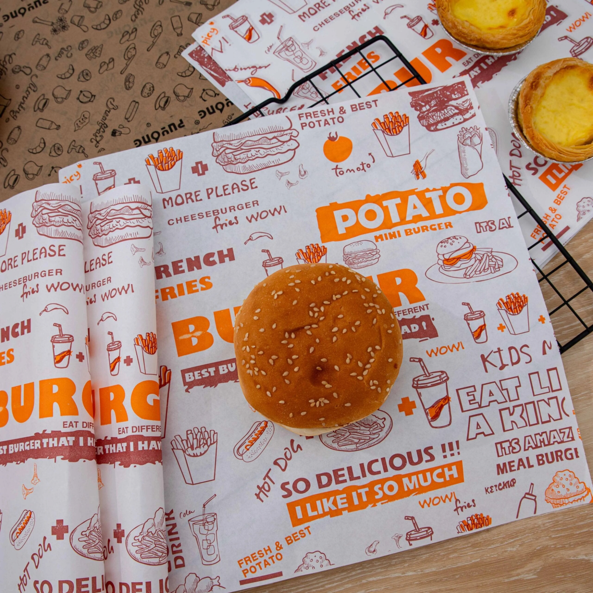 Printed Grease Proof Universal Wax Parchment Paper 100pack