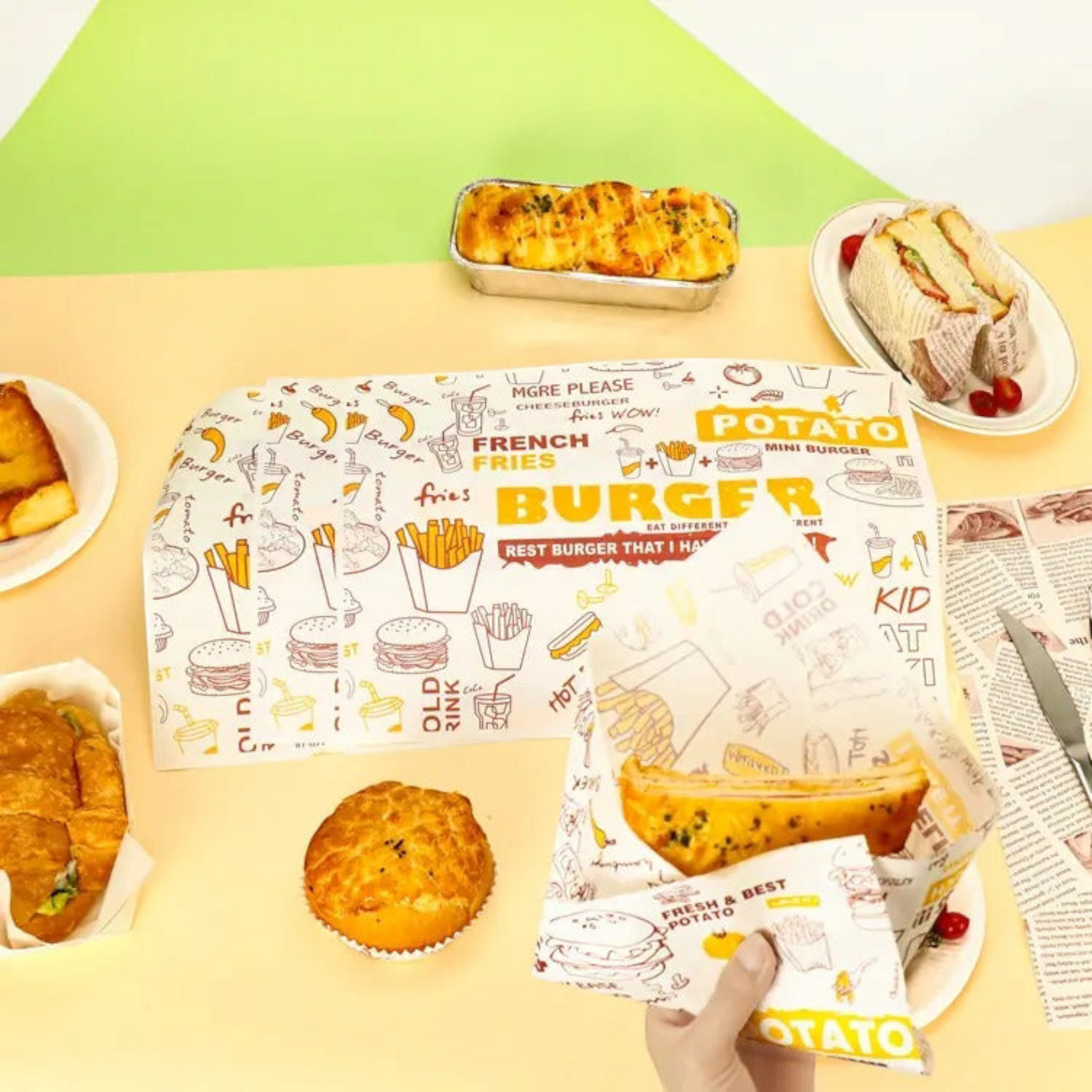 Printed Grease Proof Universal Wax Parchment Paper 100pack