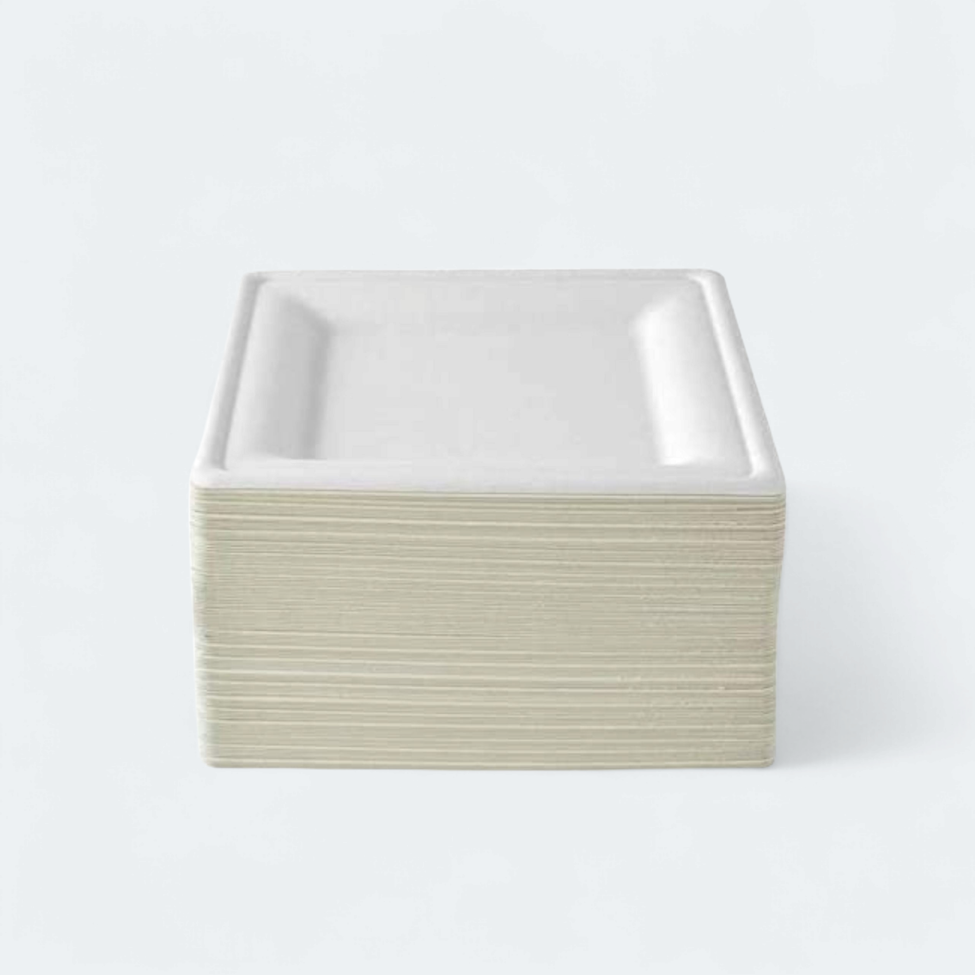 Biodegradable Bagasse Takeaway Plate Square 25x25cm