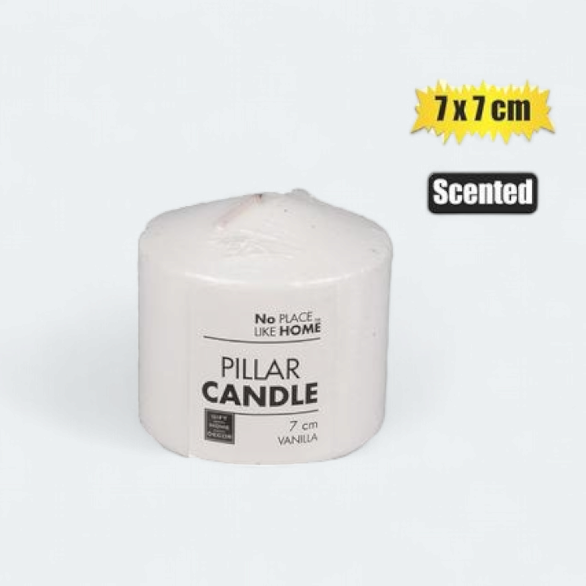 Scented Pillar Candle Round White 7x7cm