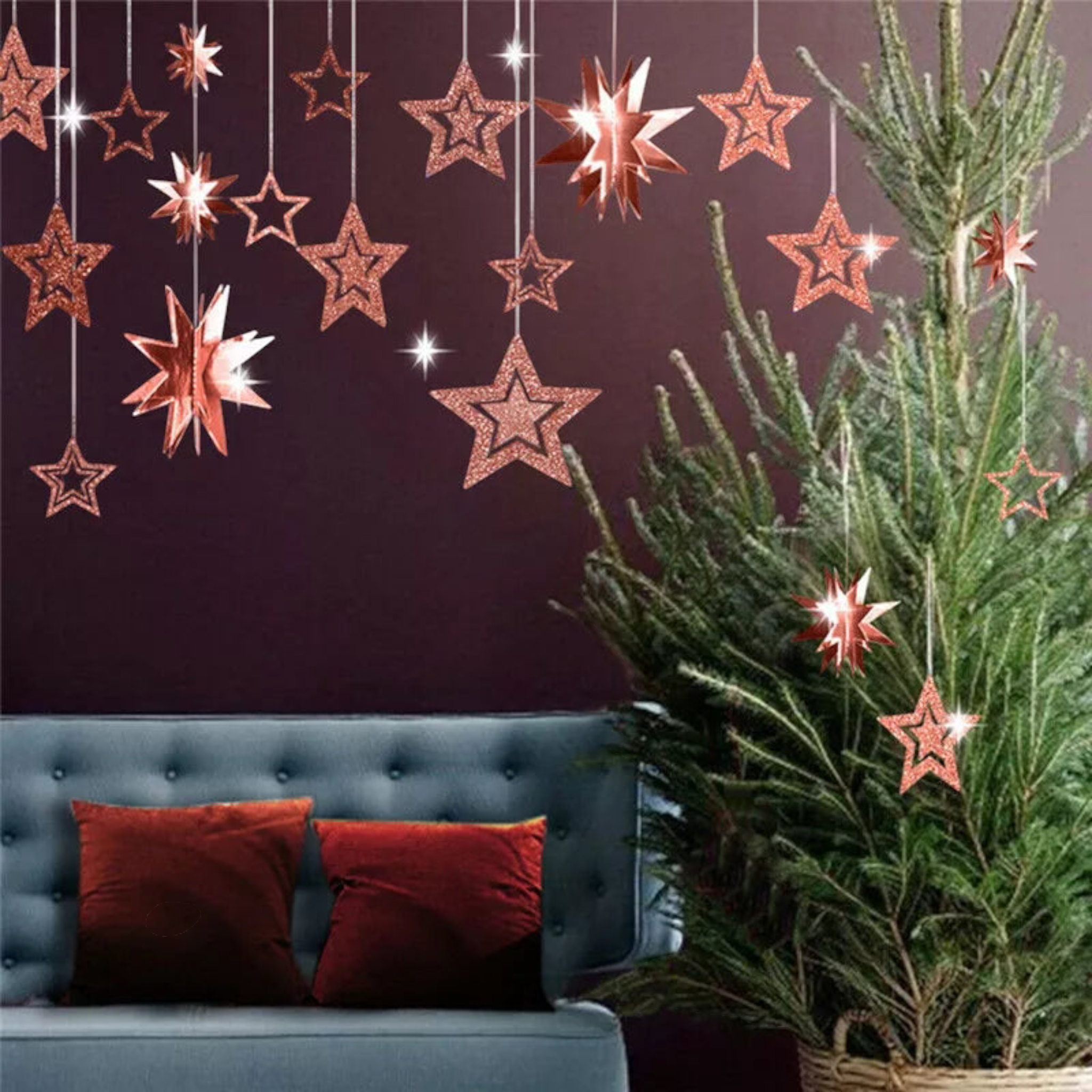Party Deco Hanging Stars 7pc