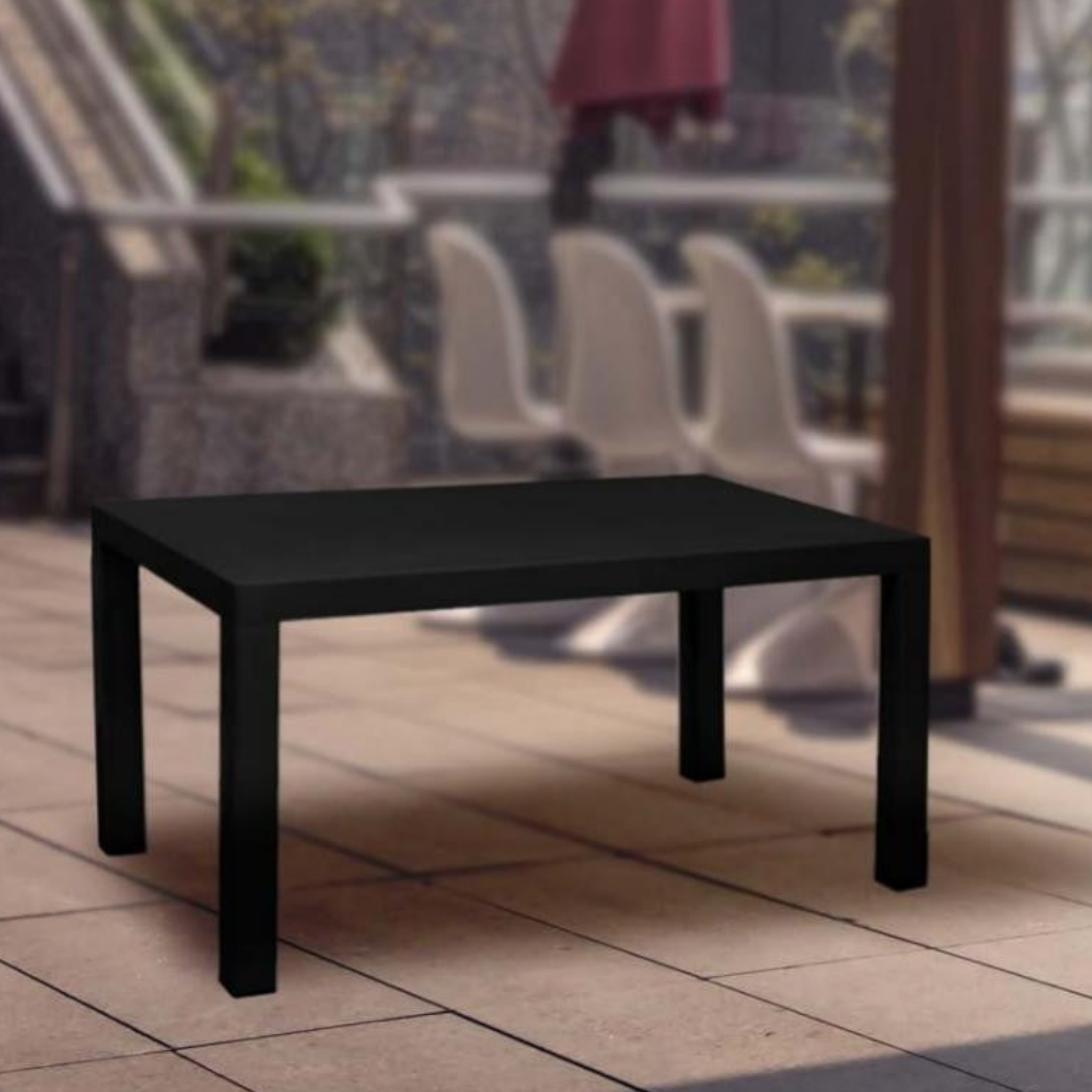 Elite 6-Seater Table Black Contour Outdoor