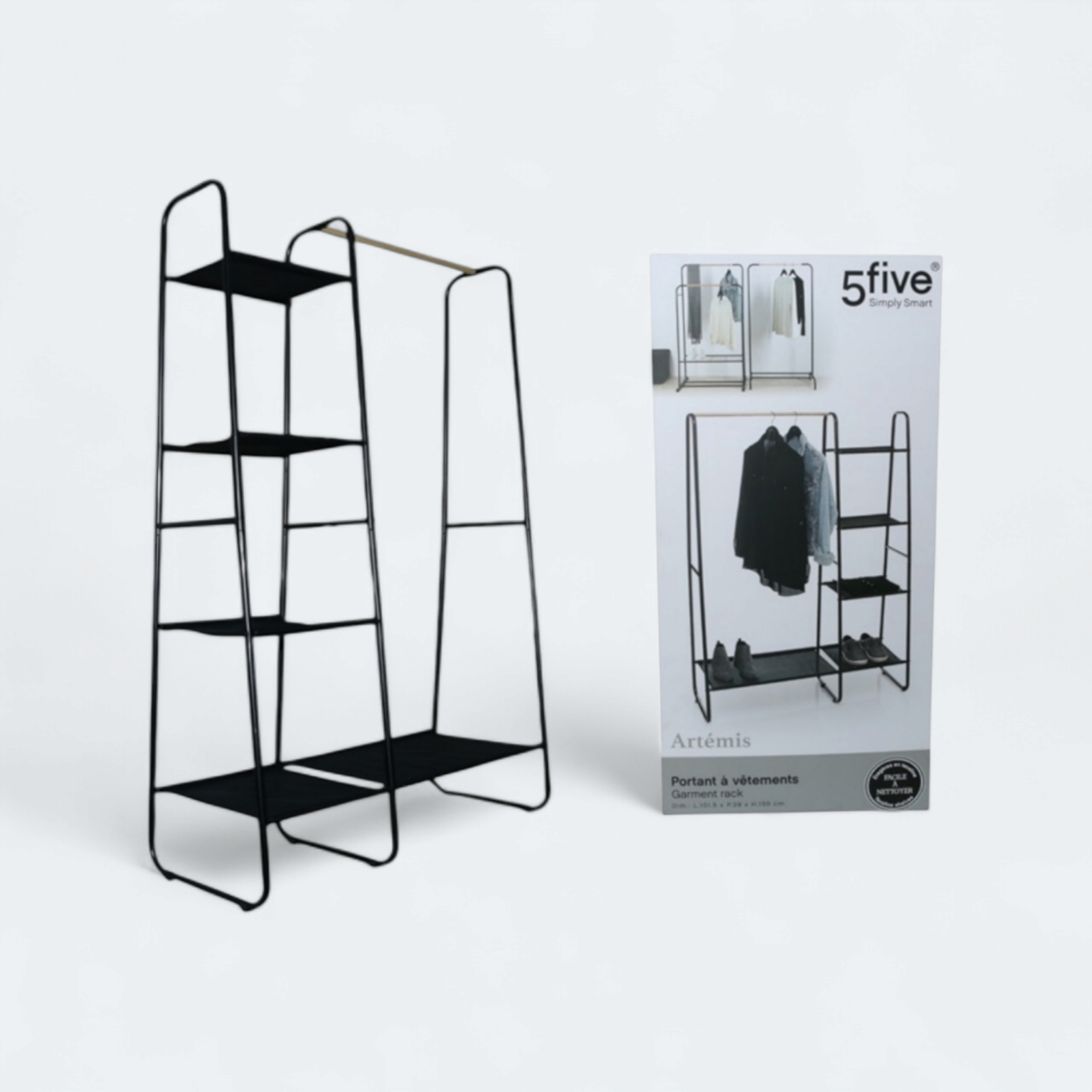 5five Artemis Metal Shelved Garment Rack