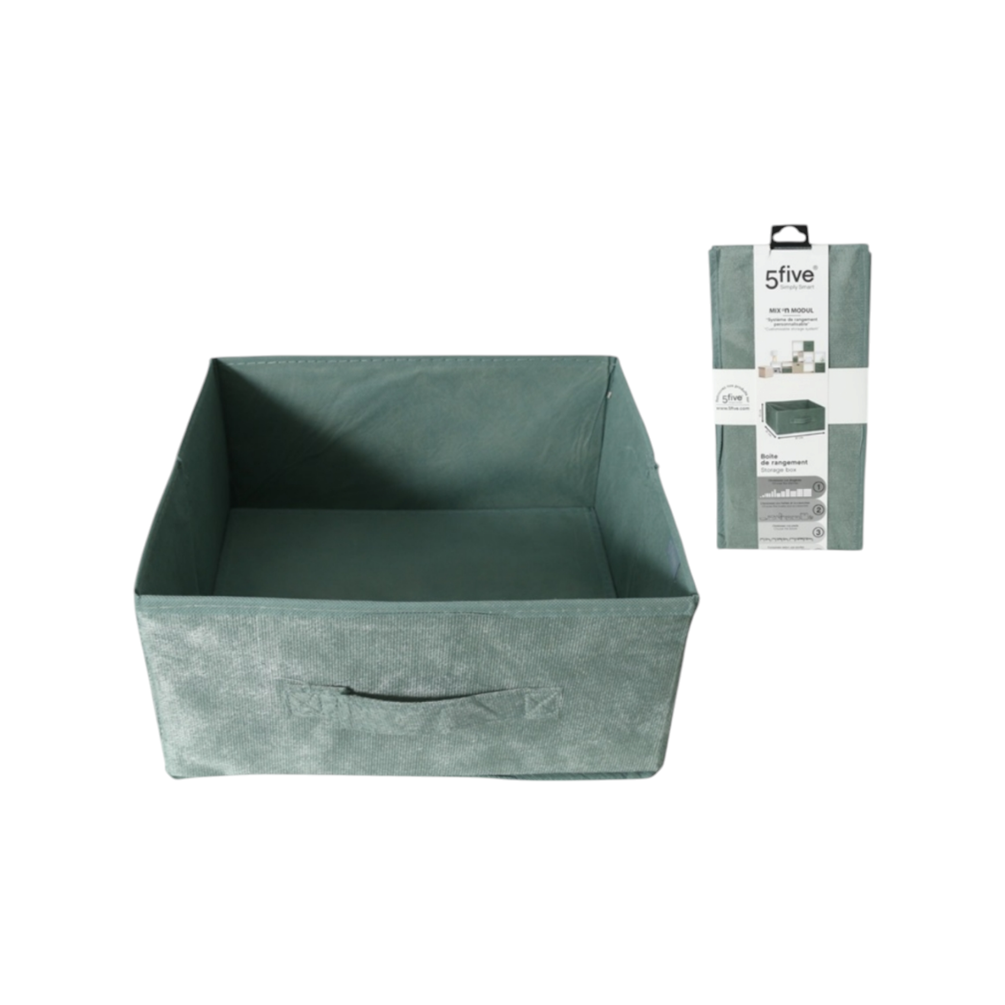 5five Khaki Velvet Storage Box 31x15cm