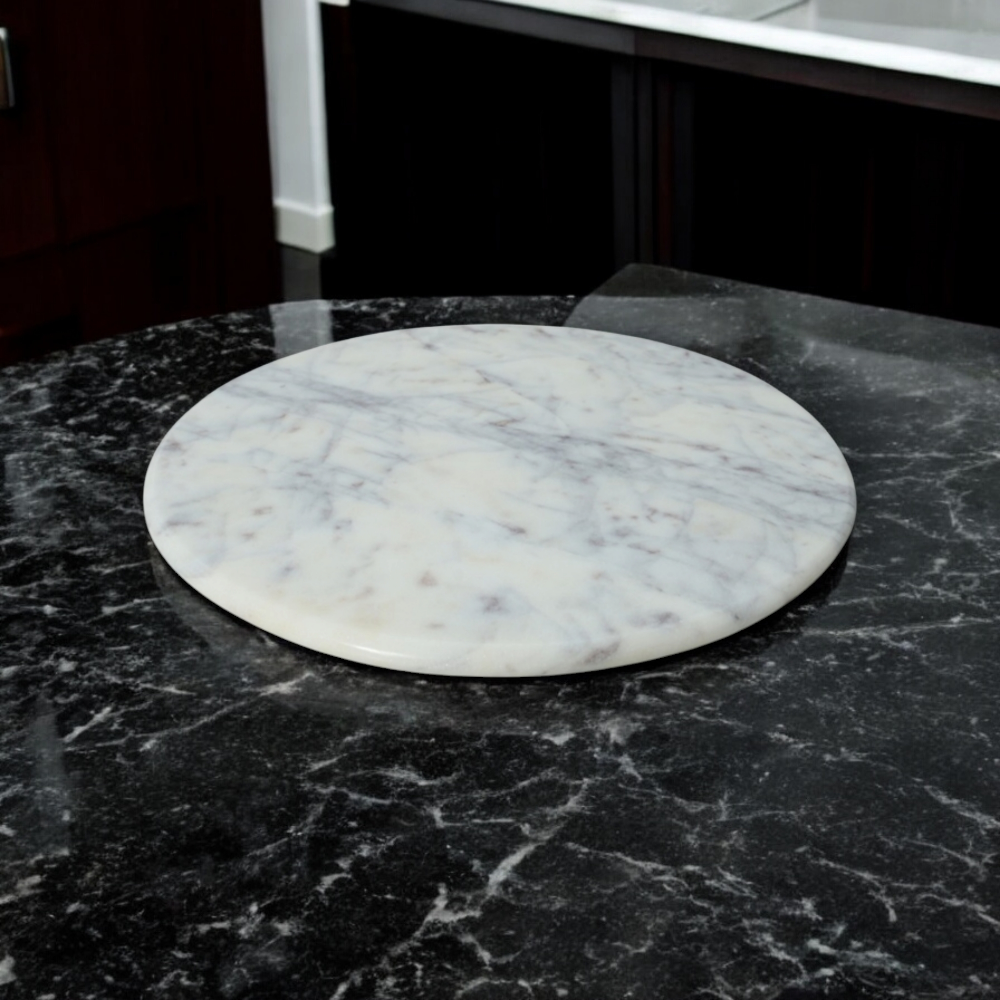 Submila Whte Marble Plate 30cm