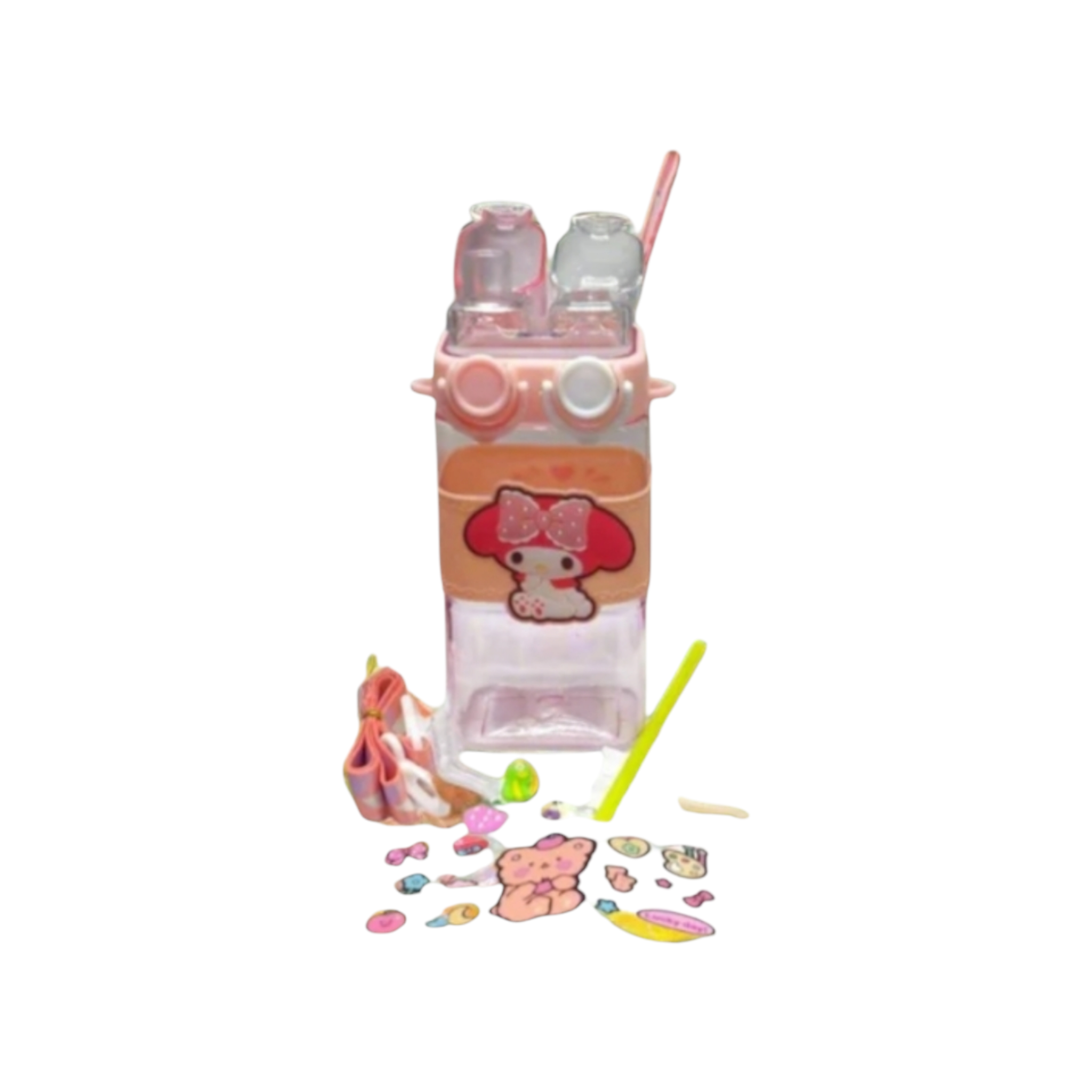 Dual Kiddies Plastic Water Bottle 19x7.5cm with Straw 580ml