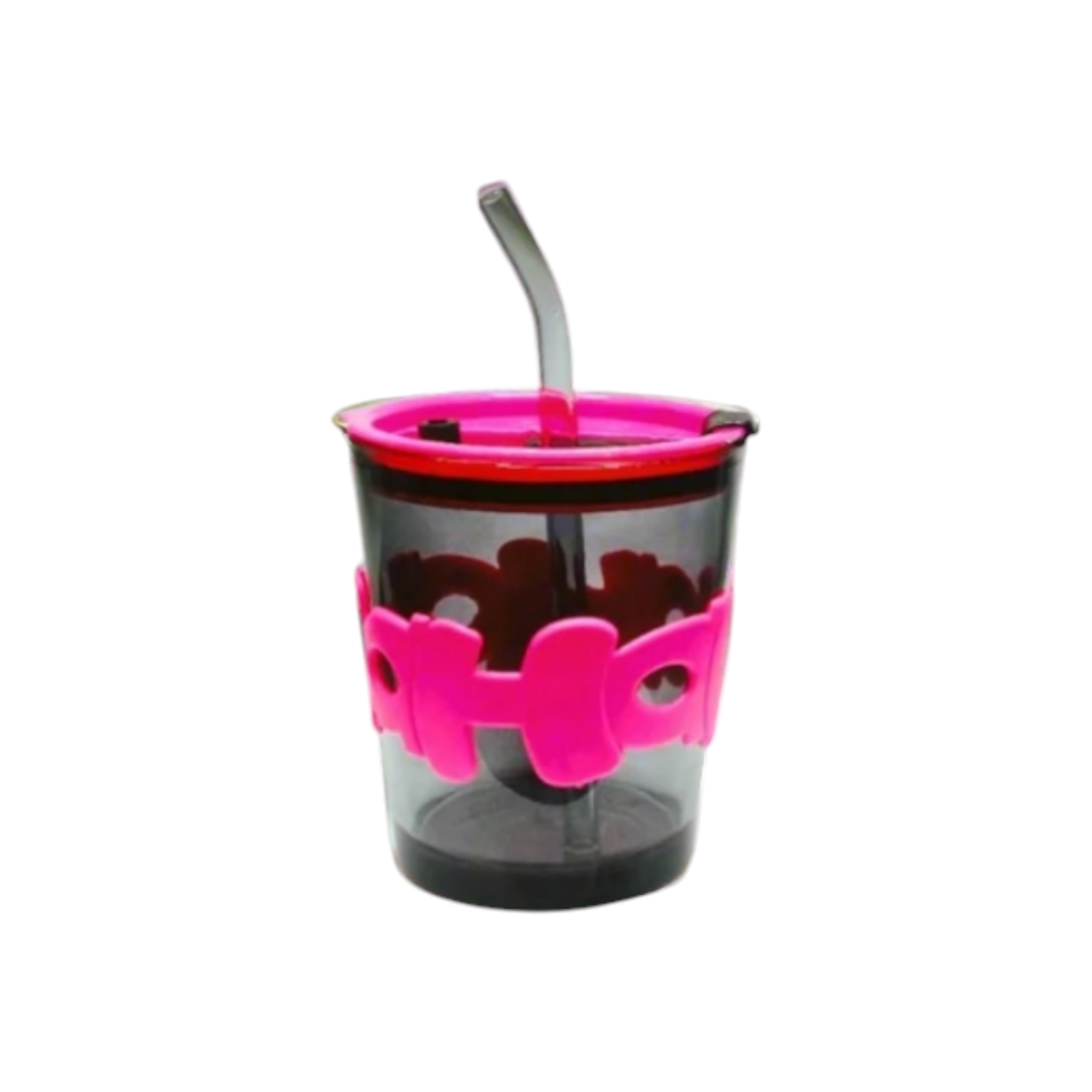 Cartoon Plastic Mug Bottle with Straw 14.5x9cm