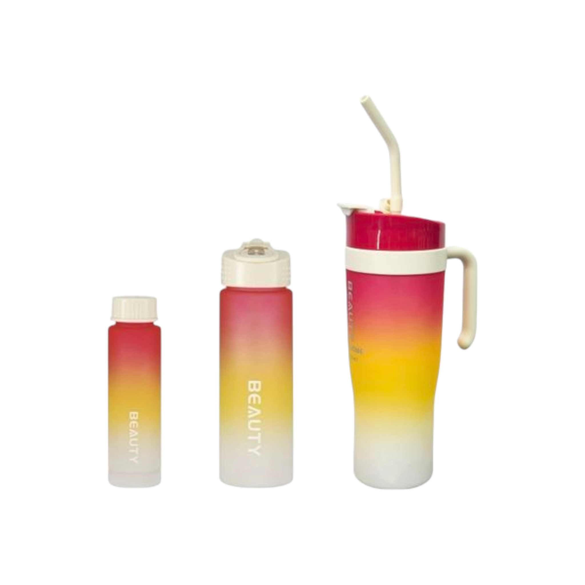 1.2L 3-Piece Water Bottles with Handle & Straw