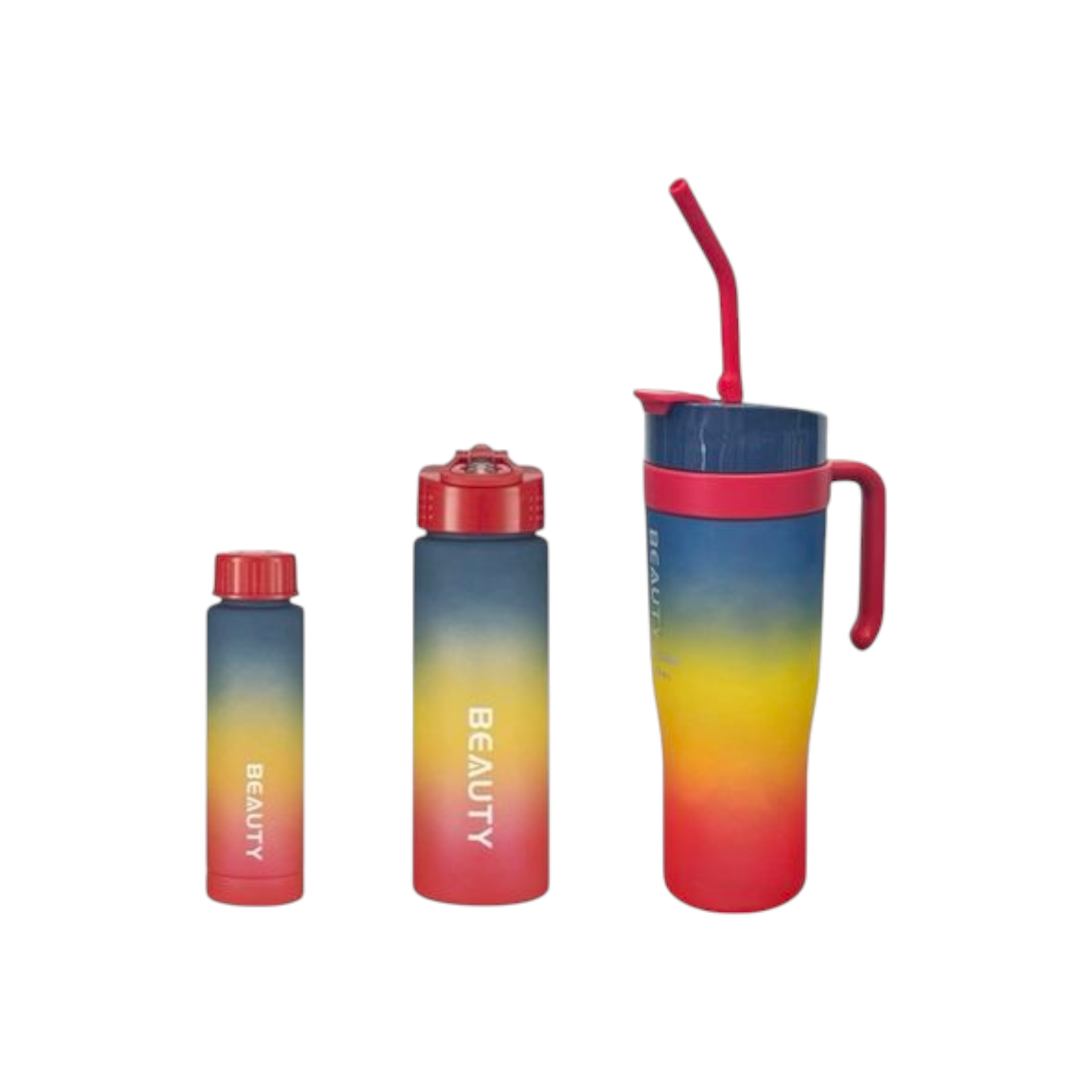 1.2L 3-Piece Water Bottles with Handle & Straw