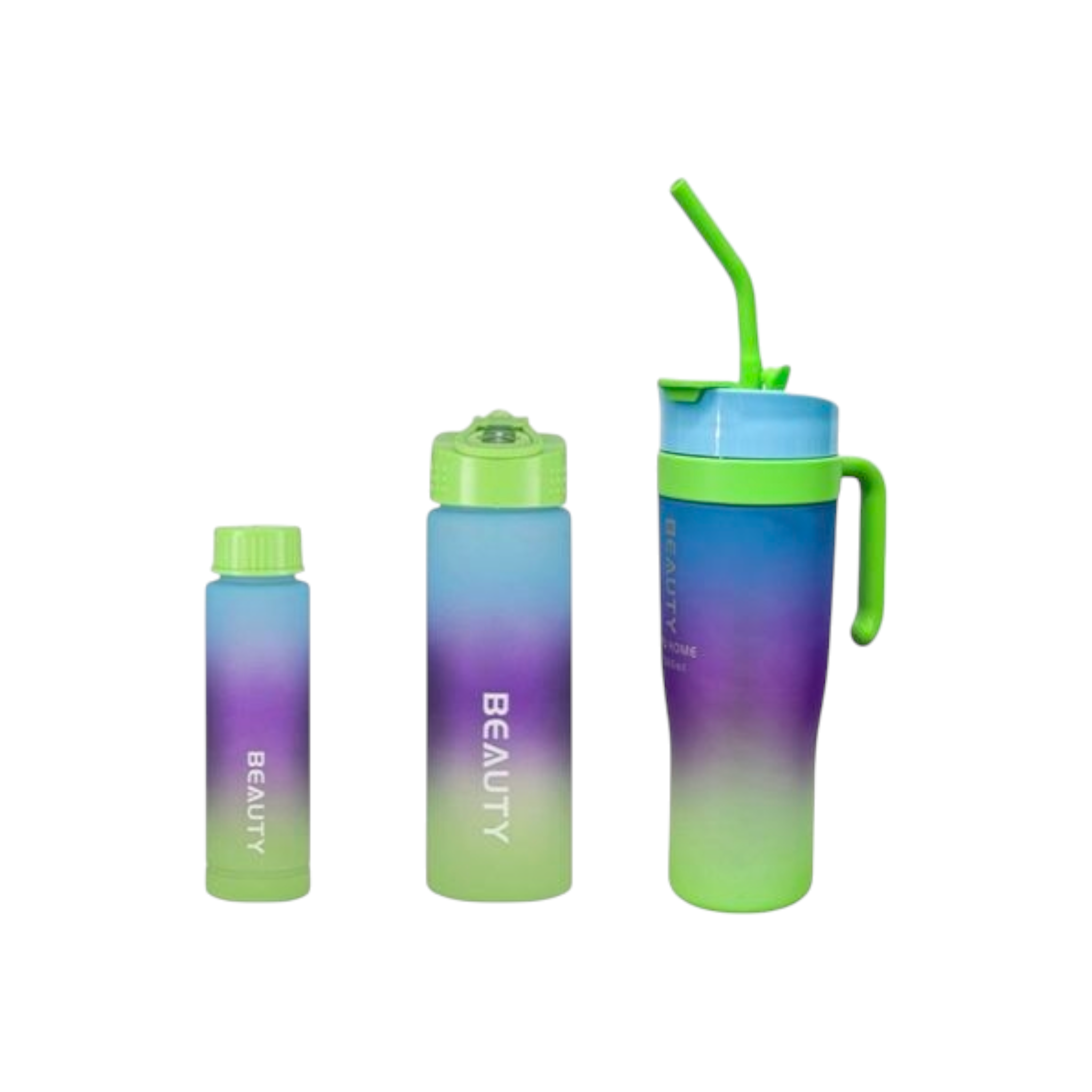 1.2L 3-Piece Water Bottles with Handle & Straw