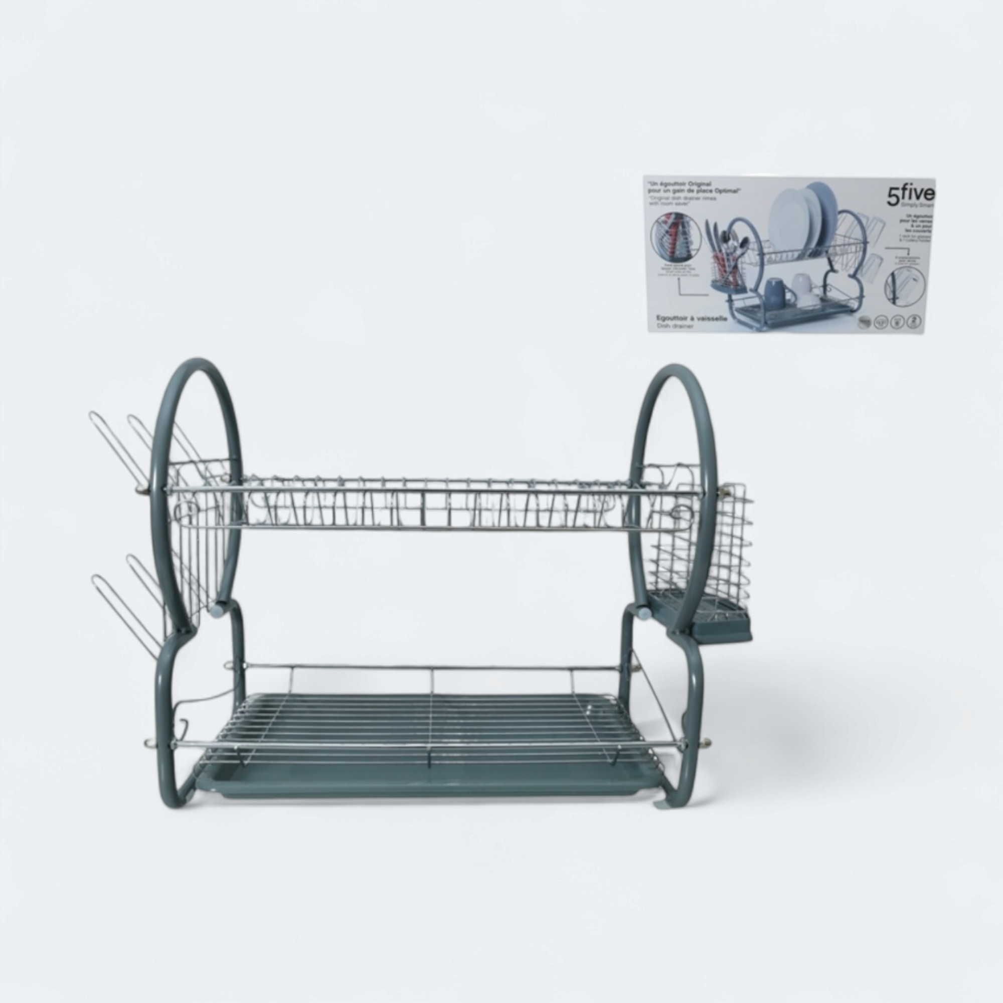 5five Metal Dish Rack with Plastic Tray