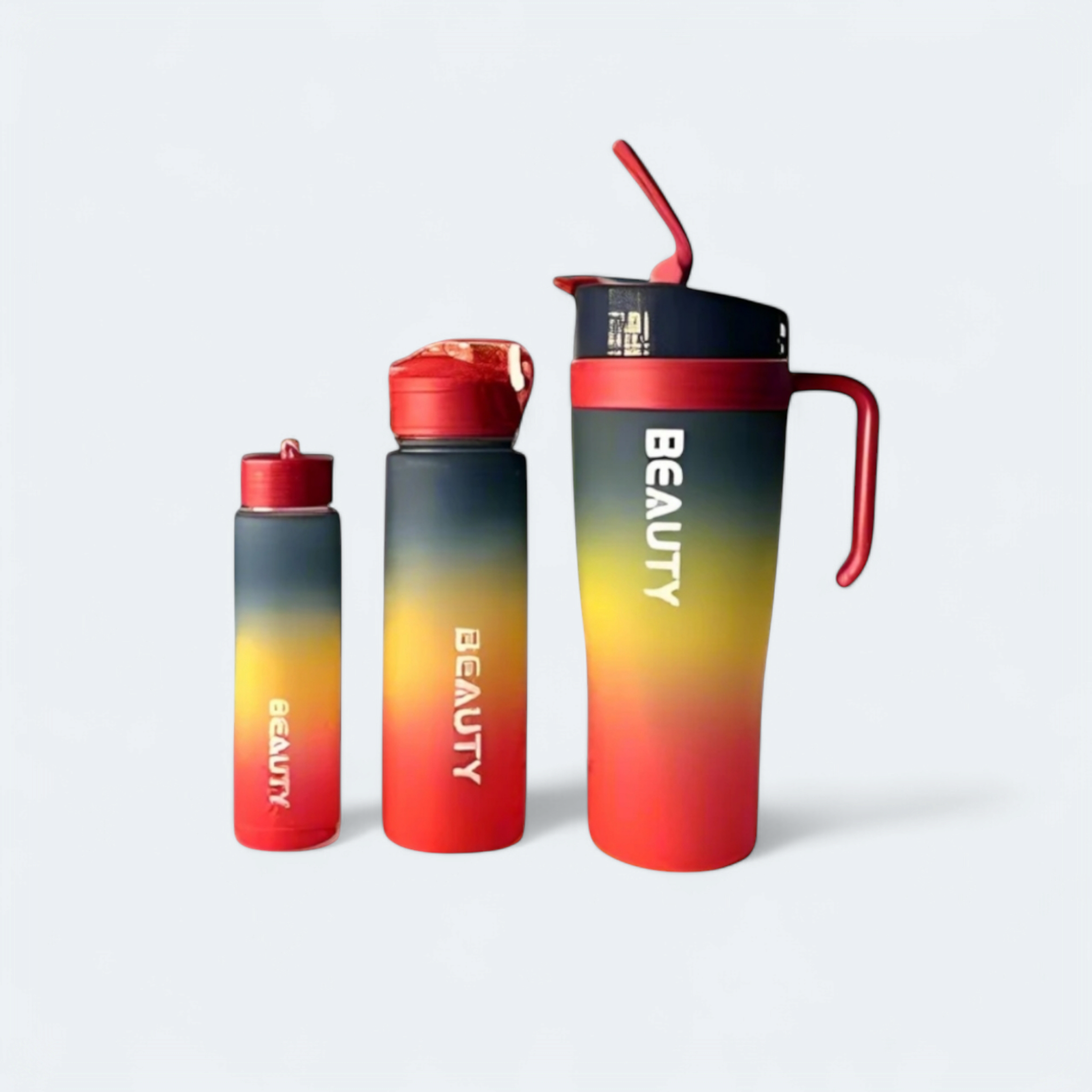 1.2L 3-Piece Water Bottles with Handle & Straw