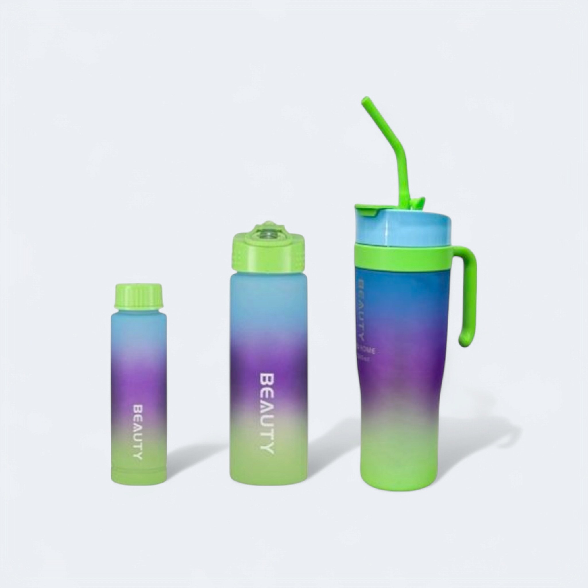 1.2L 3-Piece Water Bottles with Handle & Straw