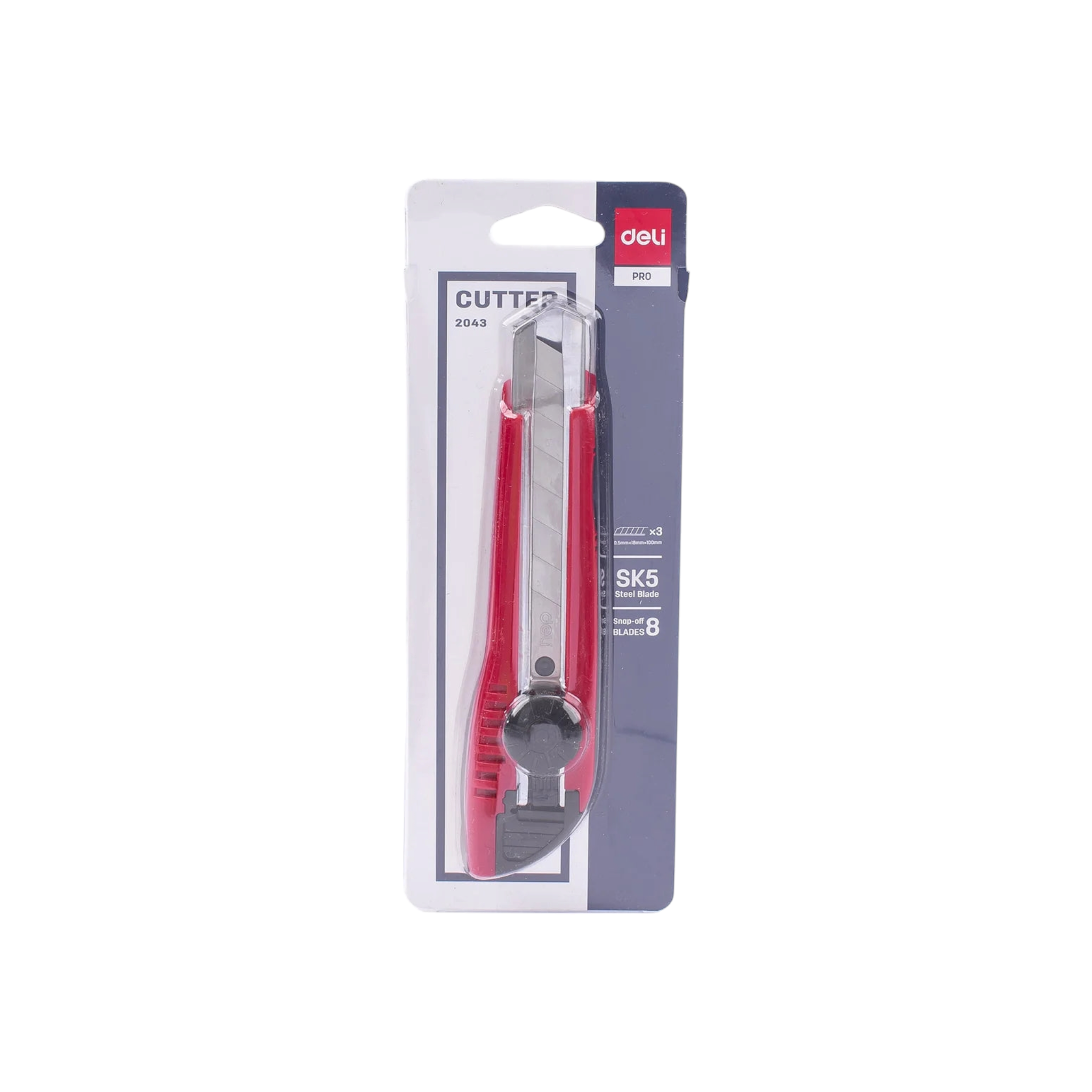 Deli Retractable Utility Knife Cutter with 8-Snap Off Blades