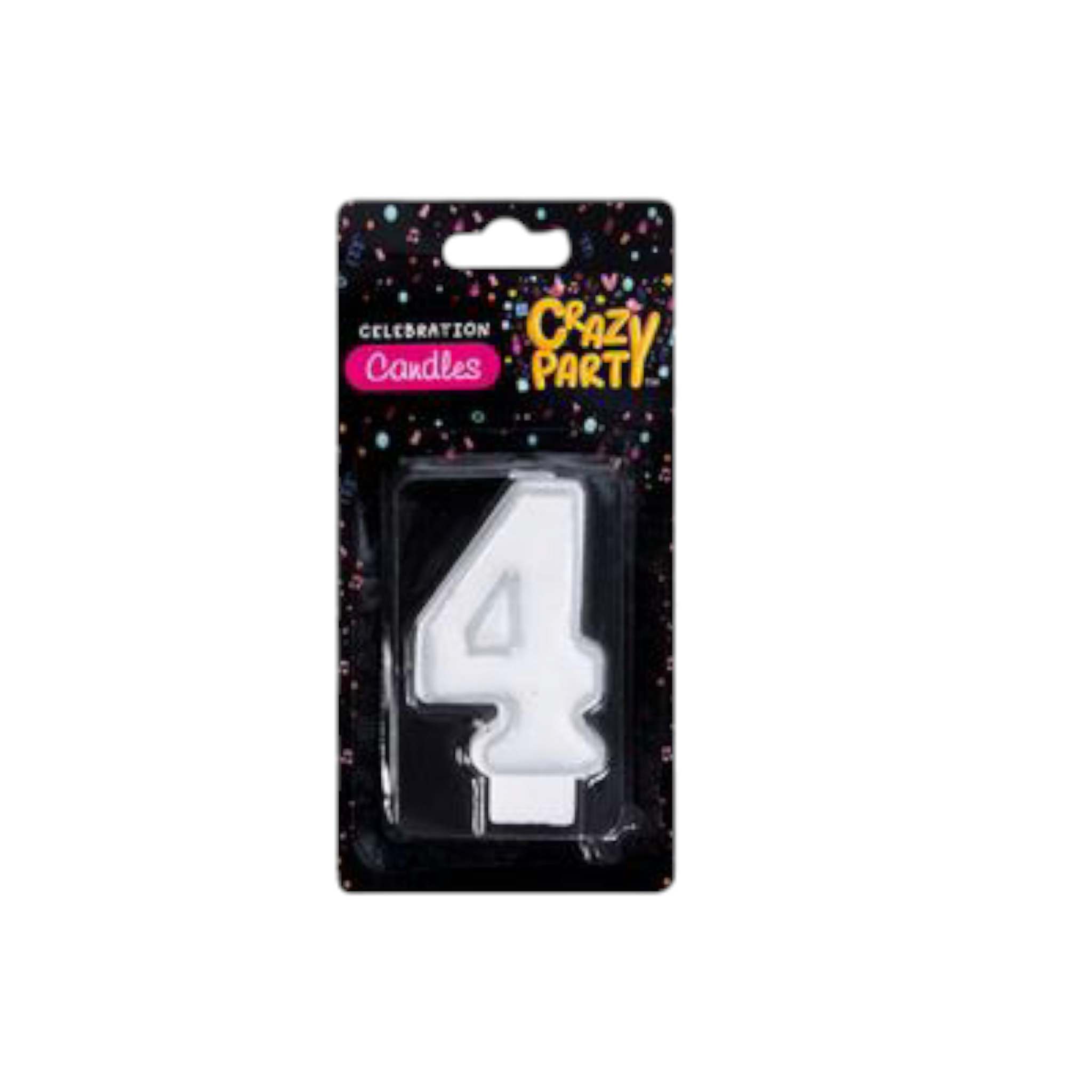Birthday Candle Single Silver Number No.4