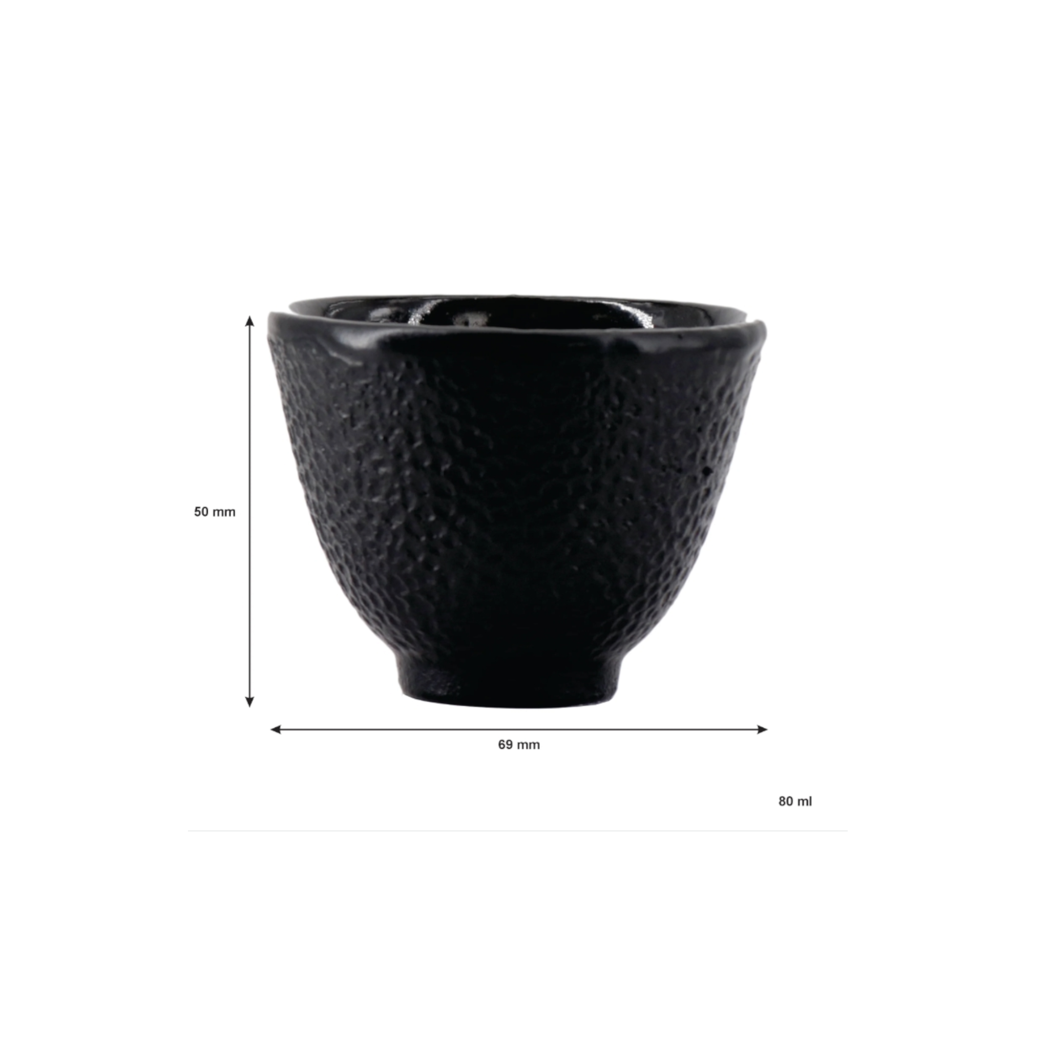 Regent Cast Iron Tea Cup Black 80ml