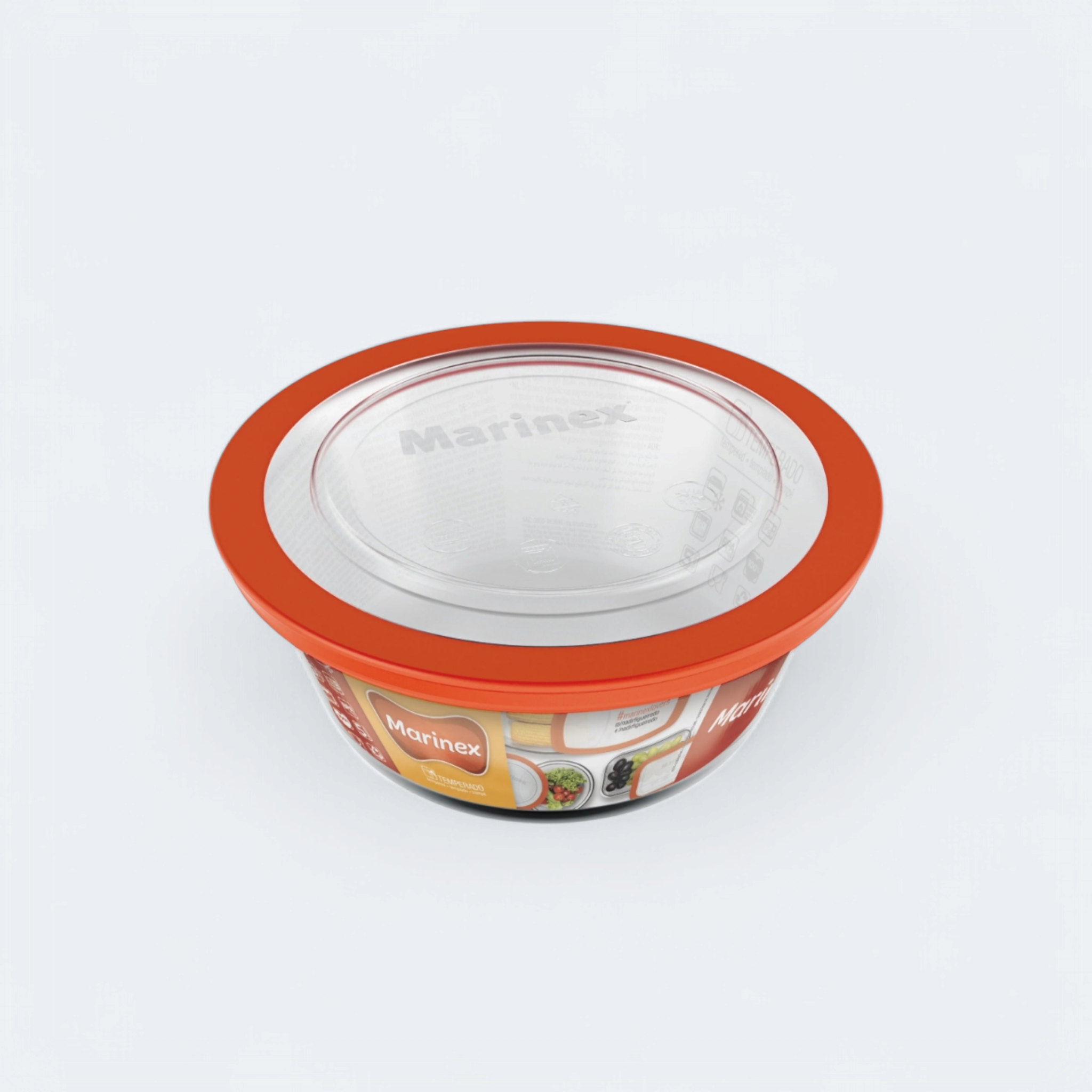 Marinex Round Food Storage Container with Plastic Lid