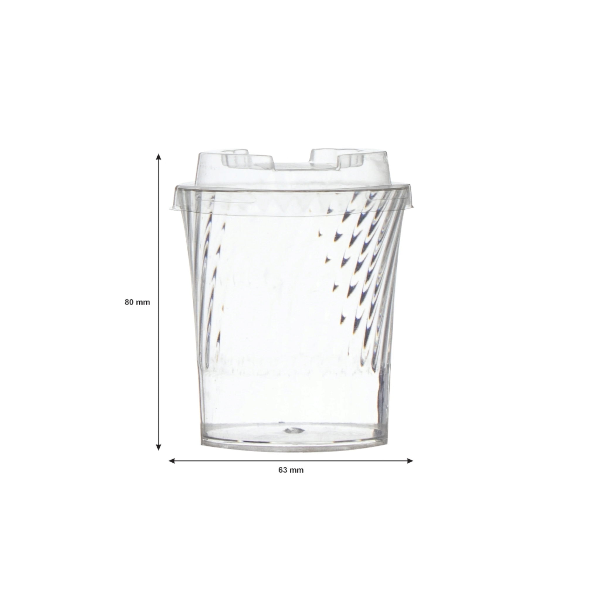 Regent Acrylic Mini Dessert Cup Round Fluted with Lid 10pack 35185