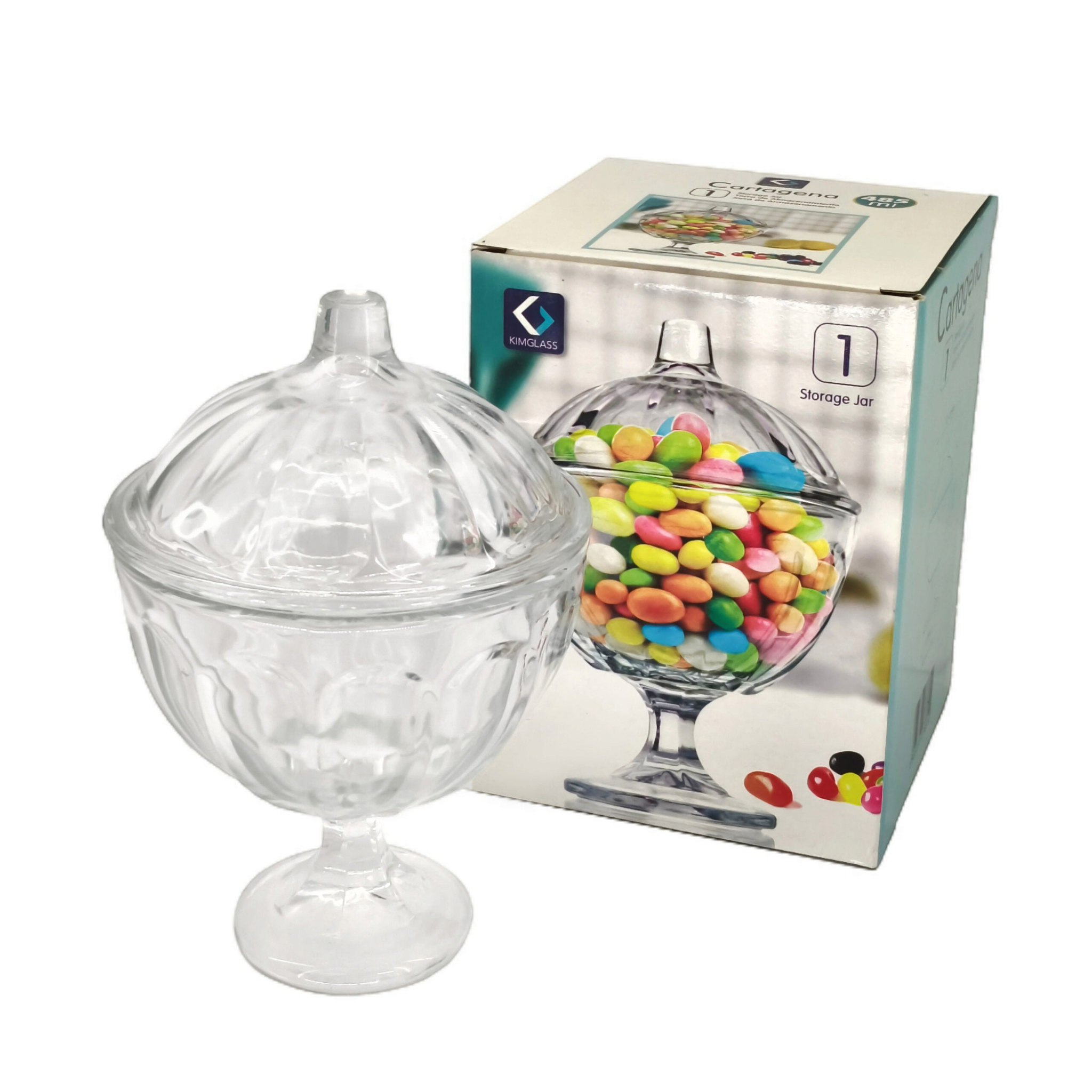 Ice Cream Glass Candy Jar with Lid