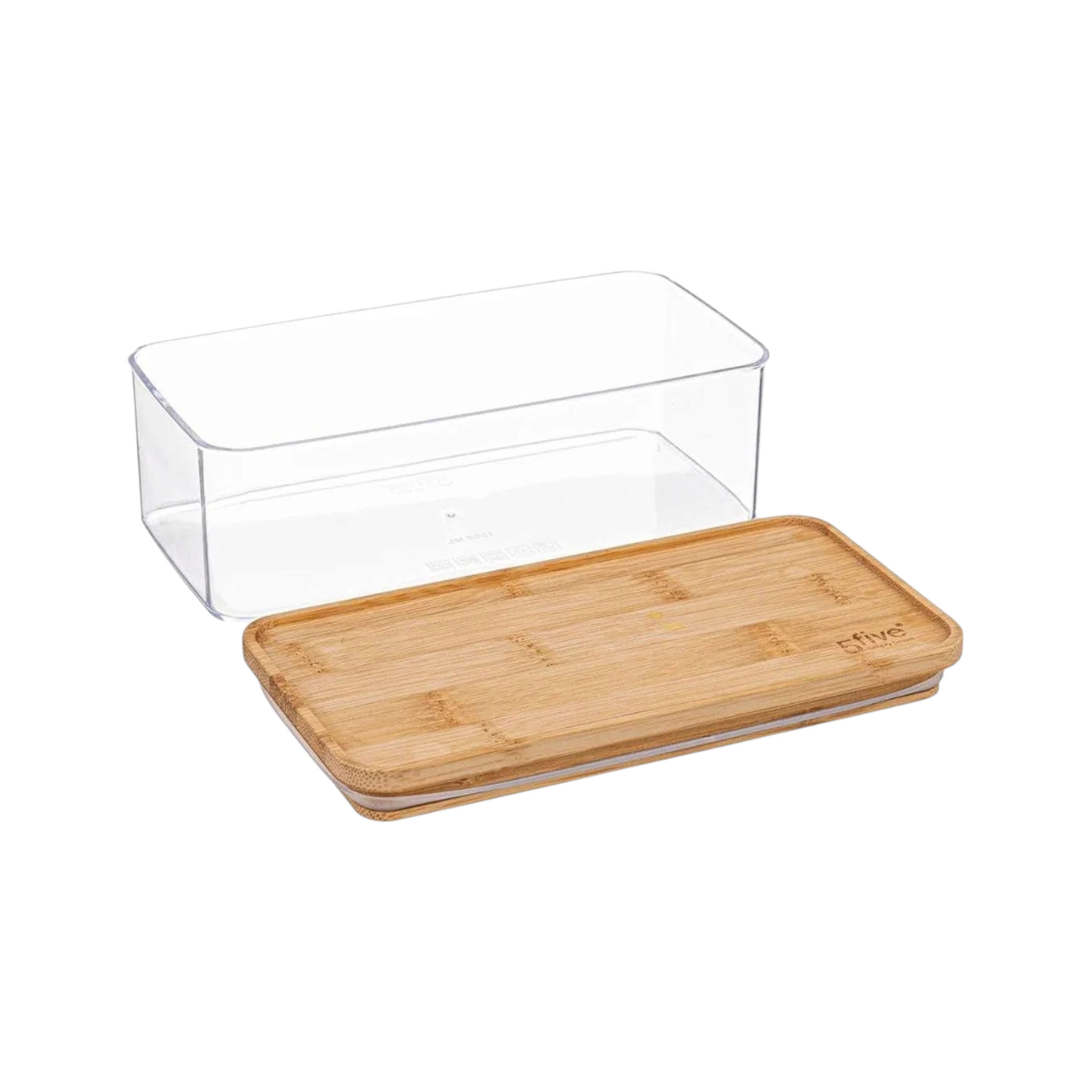 5Five Selena Acrylic Storage Box Rectangular Bamboo Lid