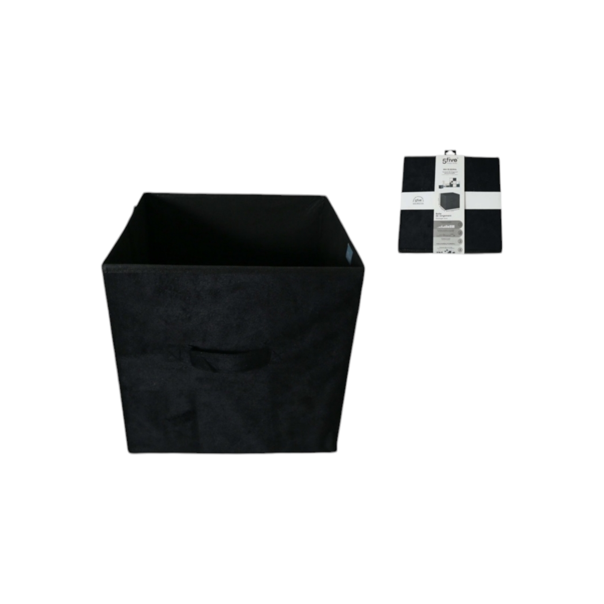 5Five Simply Smart Velvet Storage Box Black 31x31cm