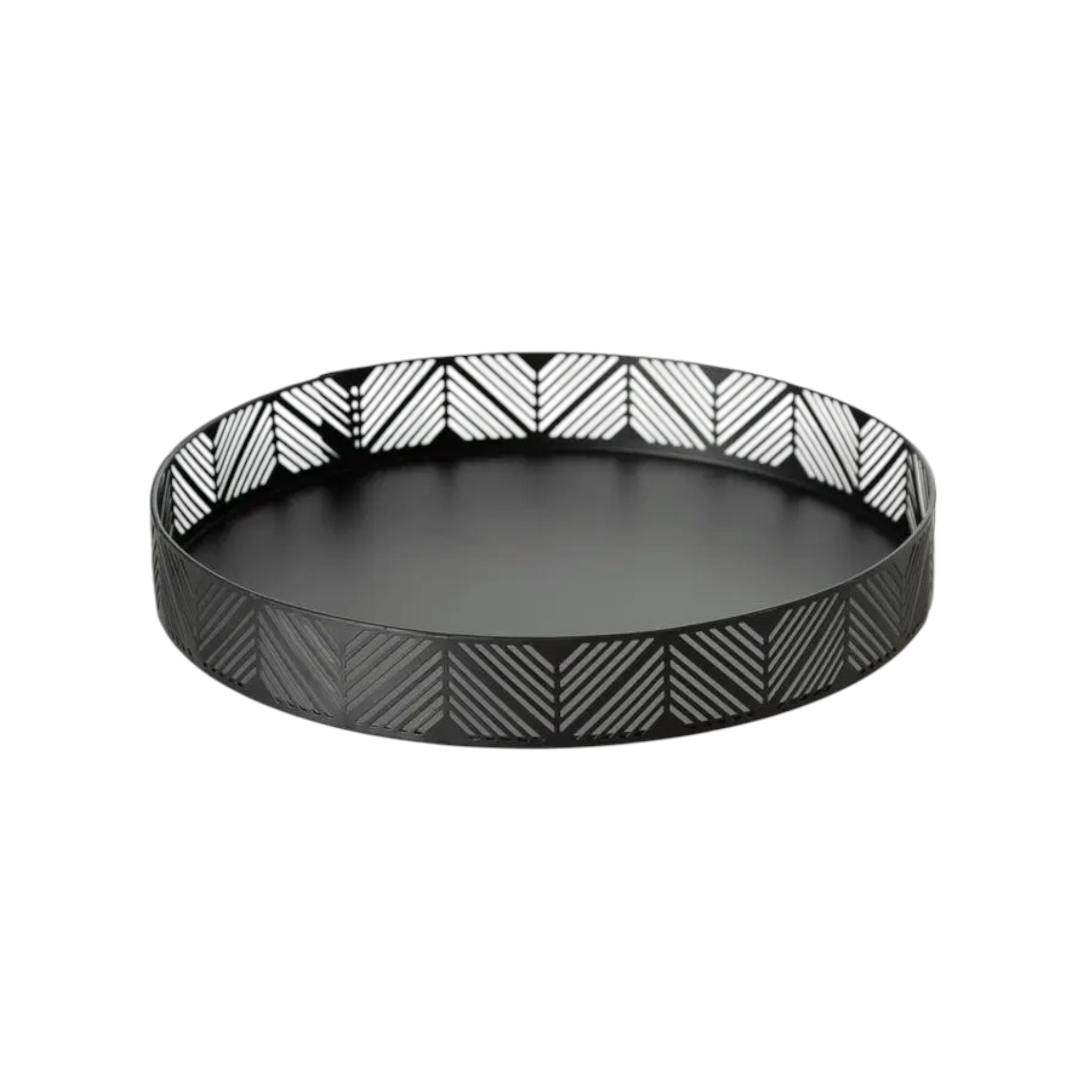 Frieze Metal Serving Tray Black 31cm