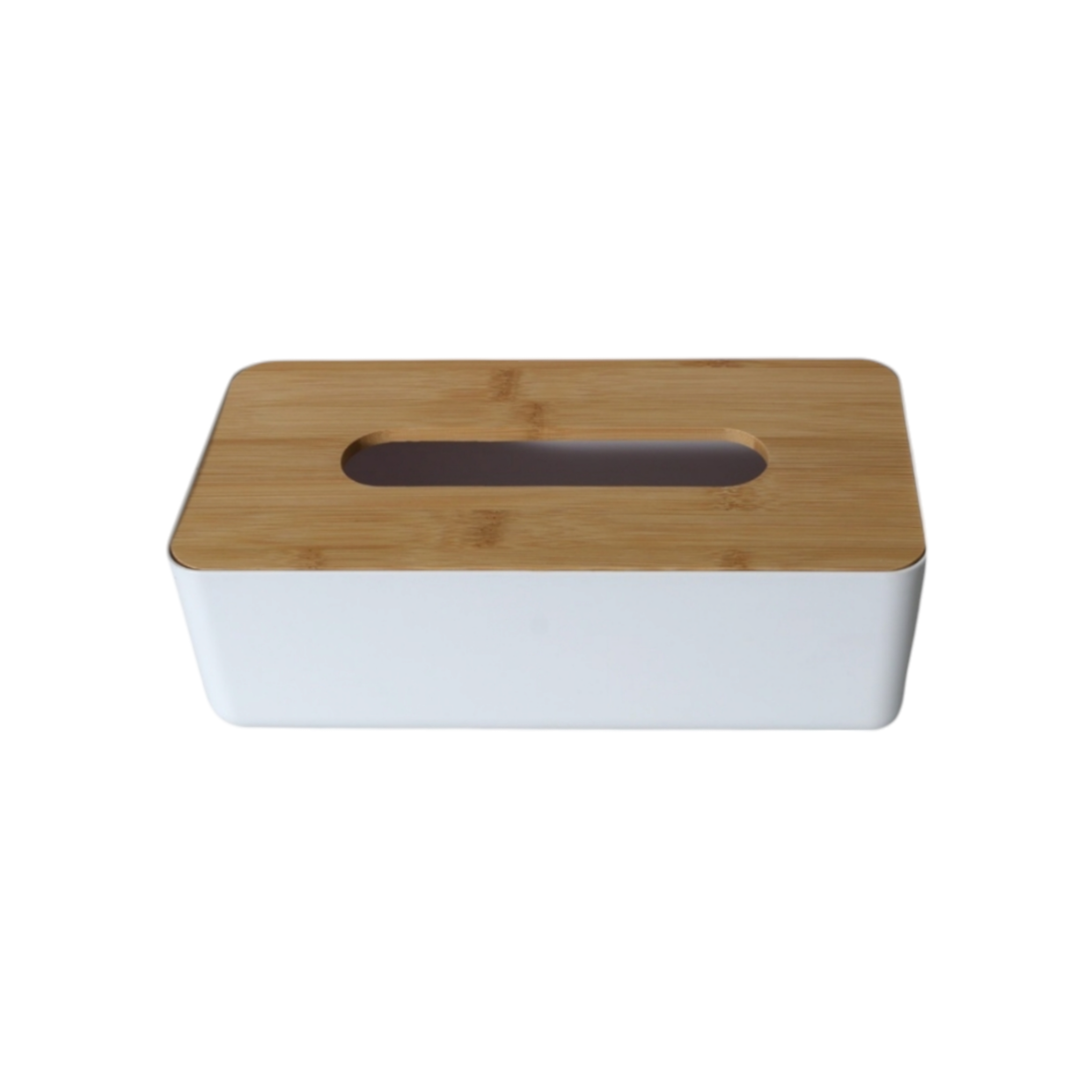 5Five Tissue Box PP Natureo White with Wooden Lid