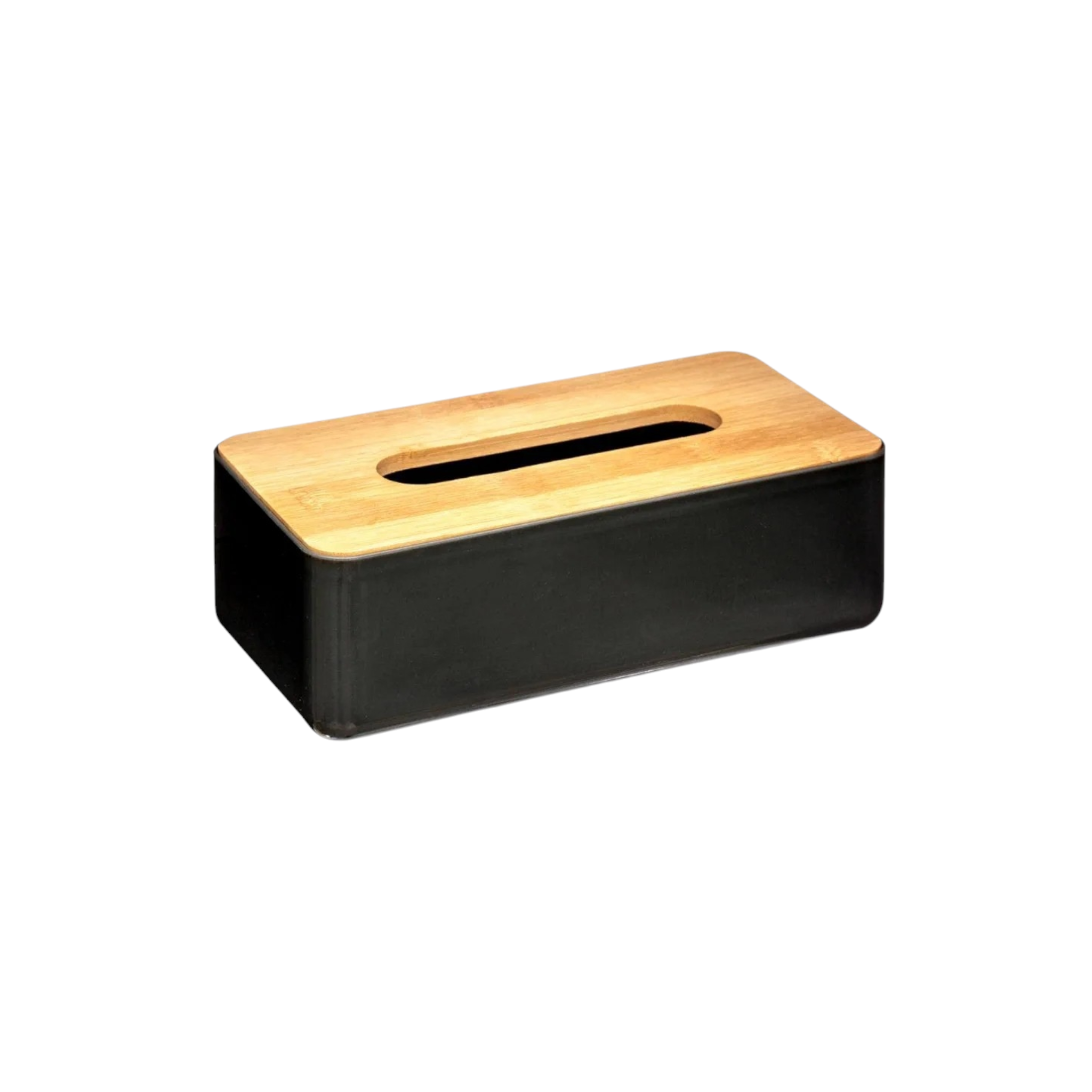 5Five Tissue Box PP Natureo Black with Wooden Lid