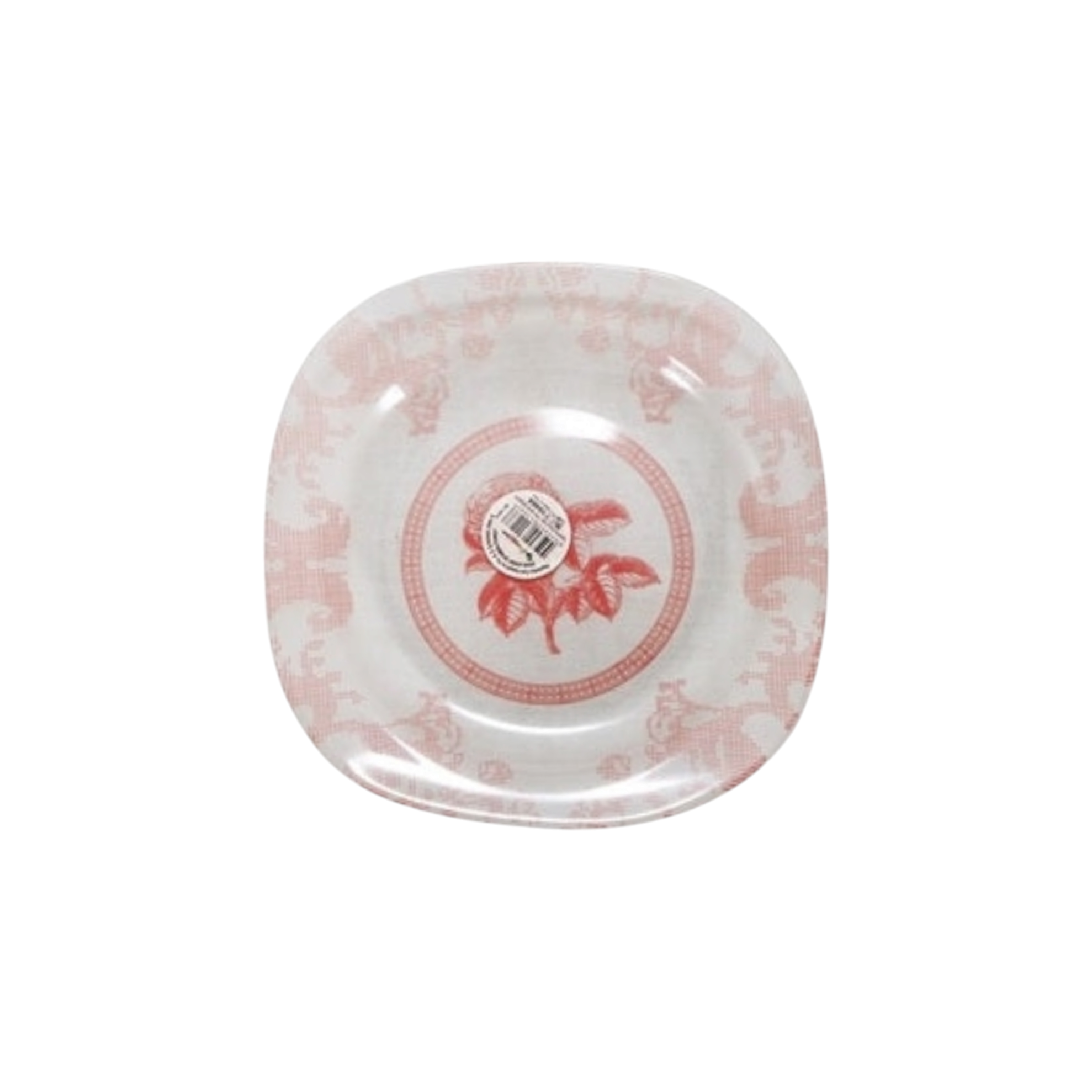 Pasabahce Soup Plate Square 19cm Red Rose print 40803